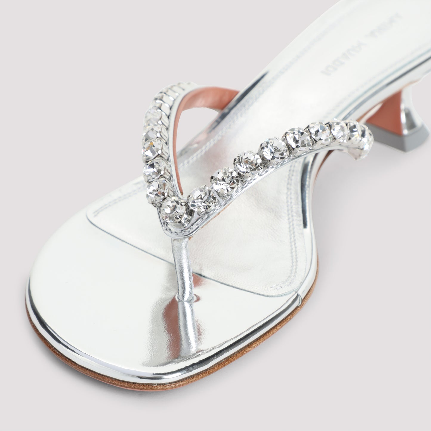 Amina Muaddi Gigi Thong Mirror Sandals