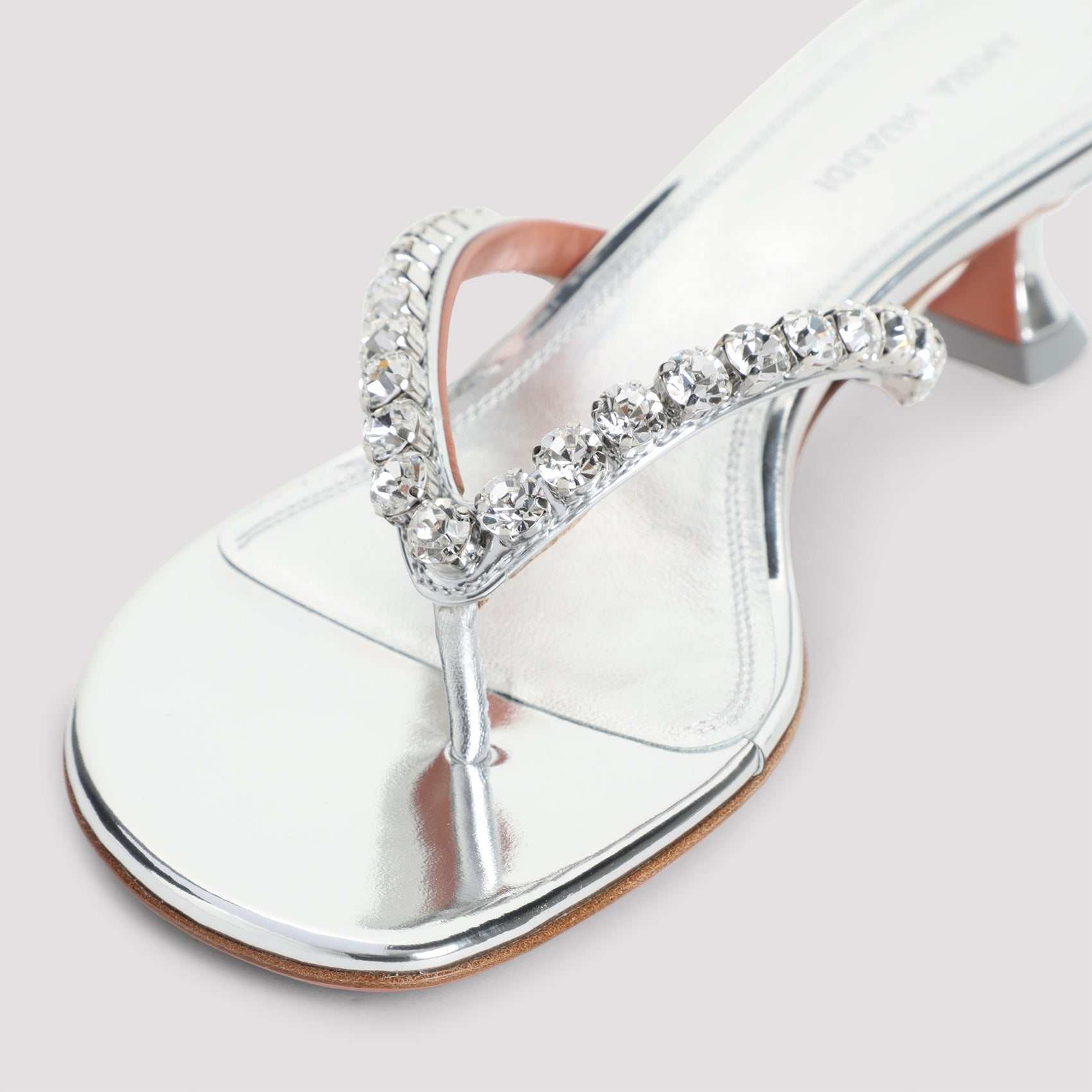 Amina Muaddi Gigi Thong Mirror Sandals
