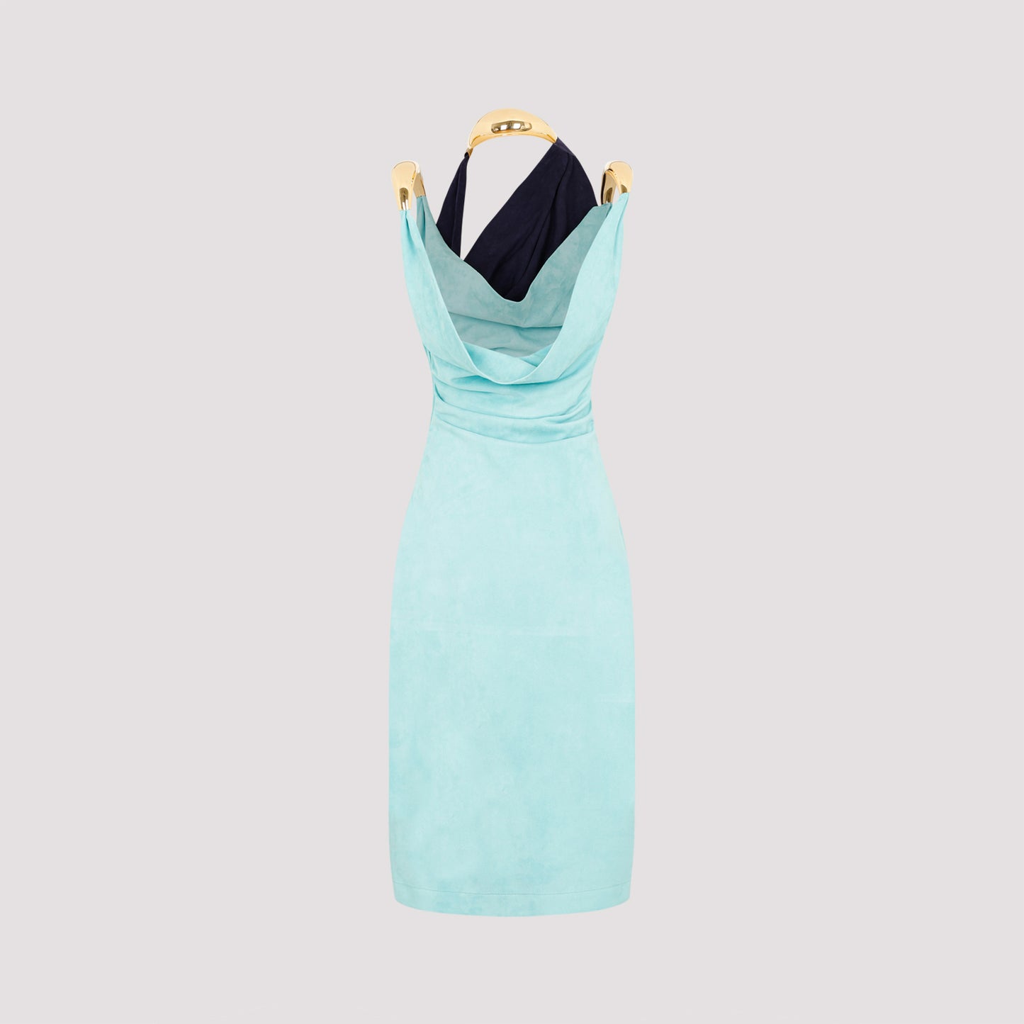 Bottega Veneta Fluid Suede Midi Dress With Metal Detail