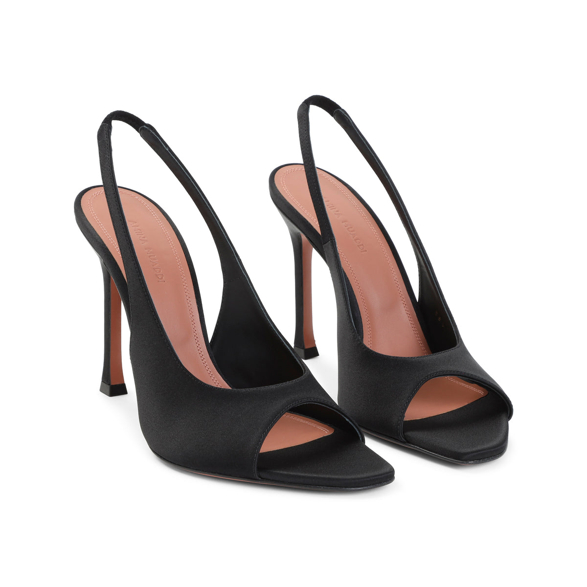 Amina Muaddi Alexa 105 Satin Slinback