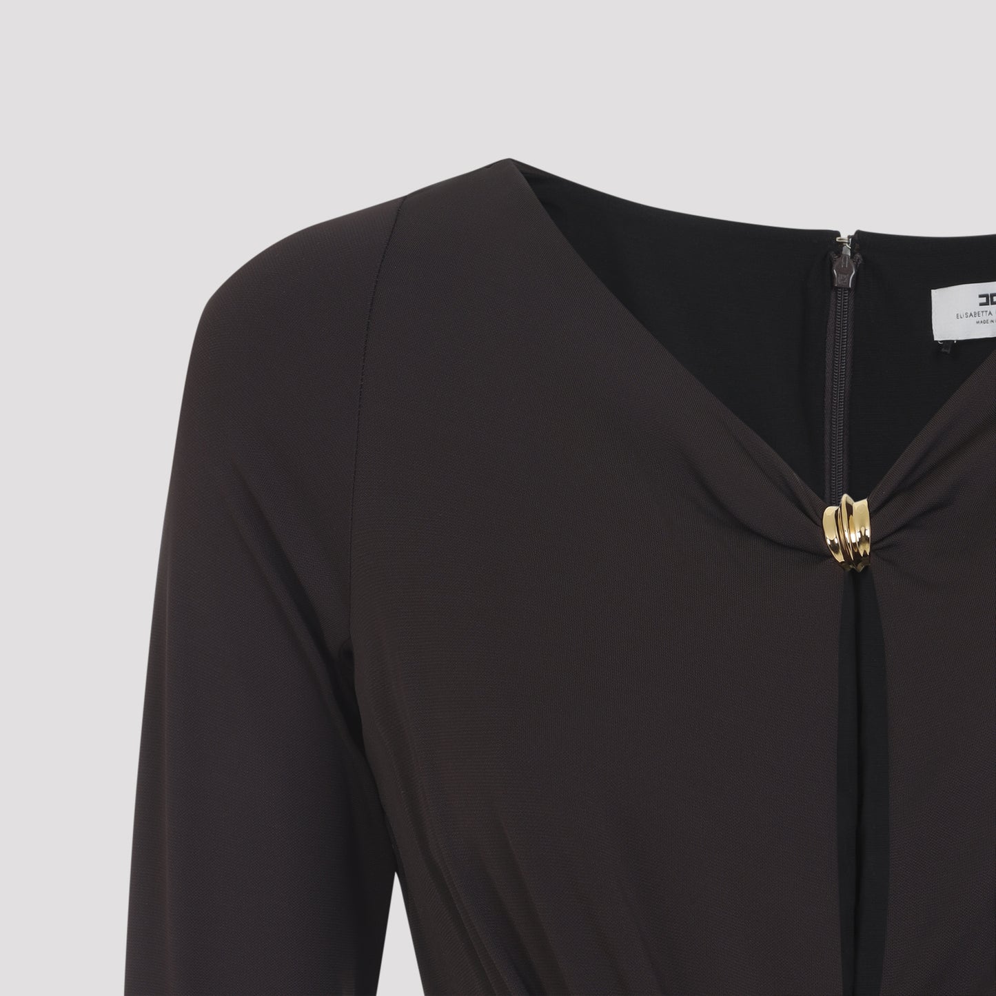 Elisabetta Franchi Jersey Brown Gown