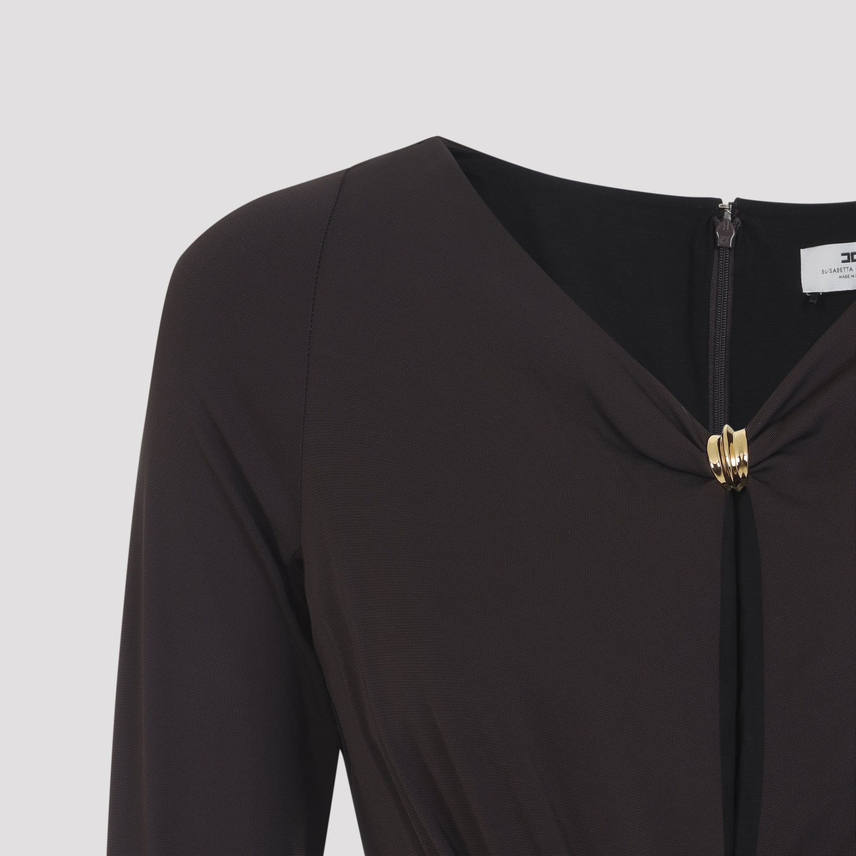 Elisabetta Franchi Jersey Brown Gown