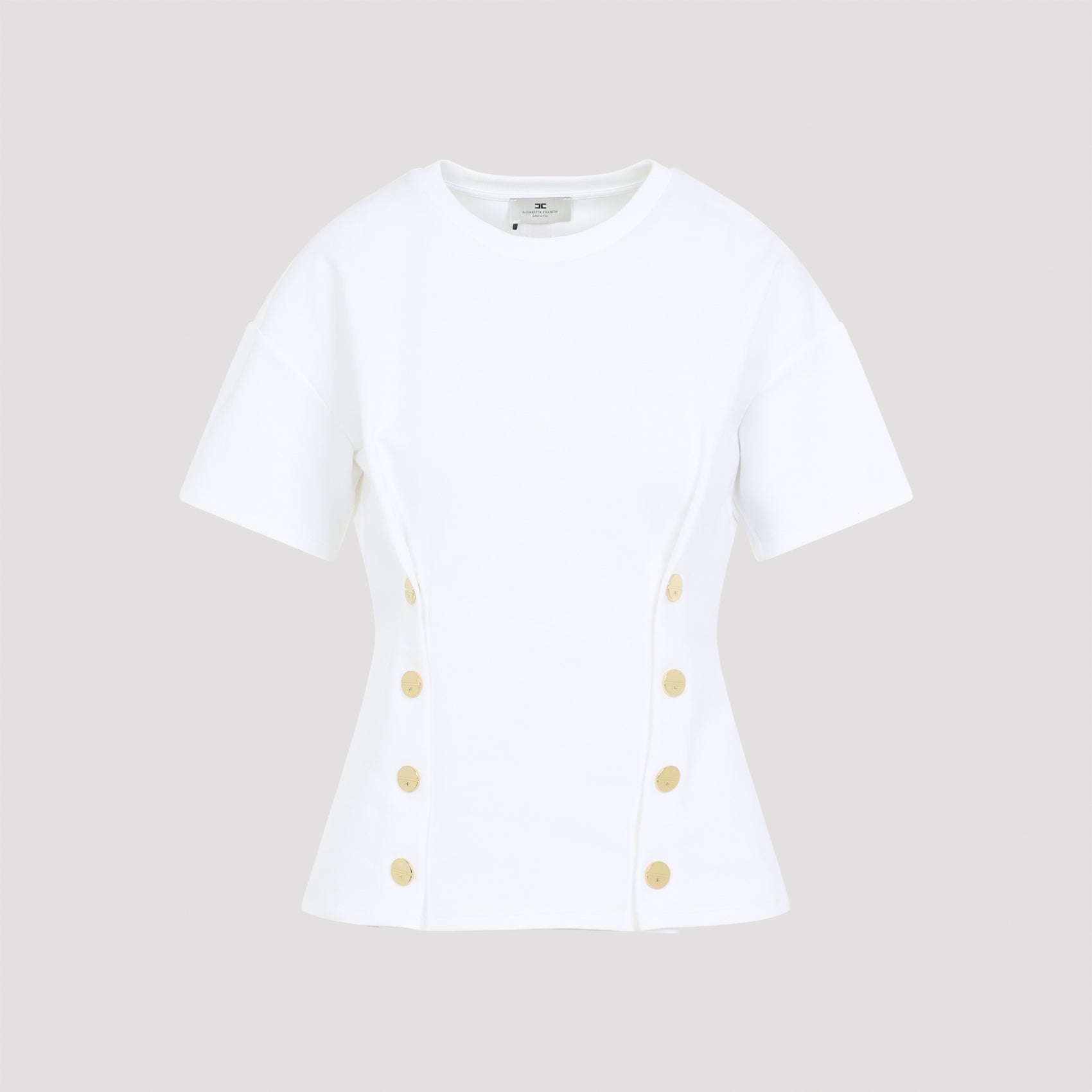 Elisabetta Franchi Gold Buttoned T-Shirt