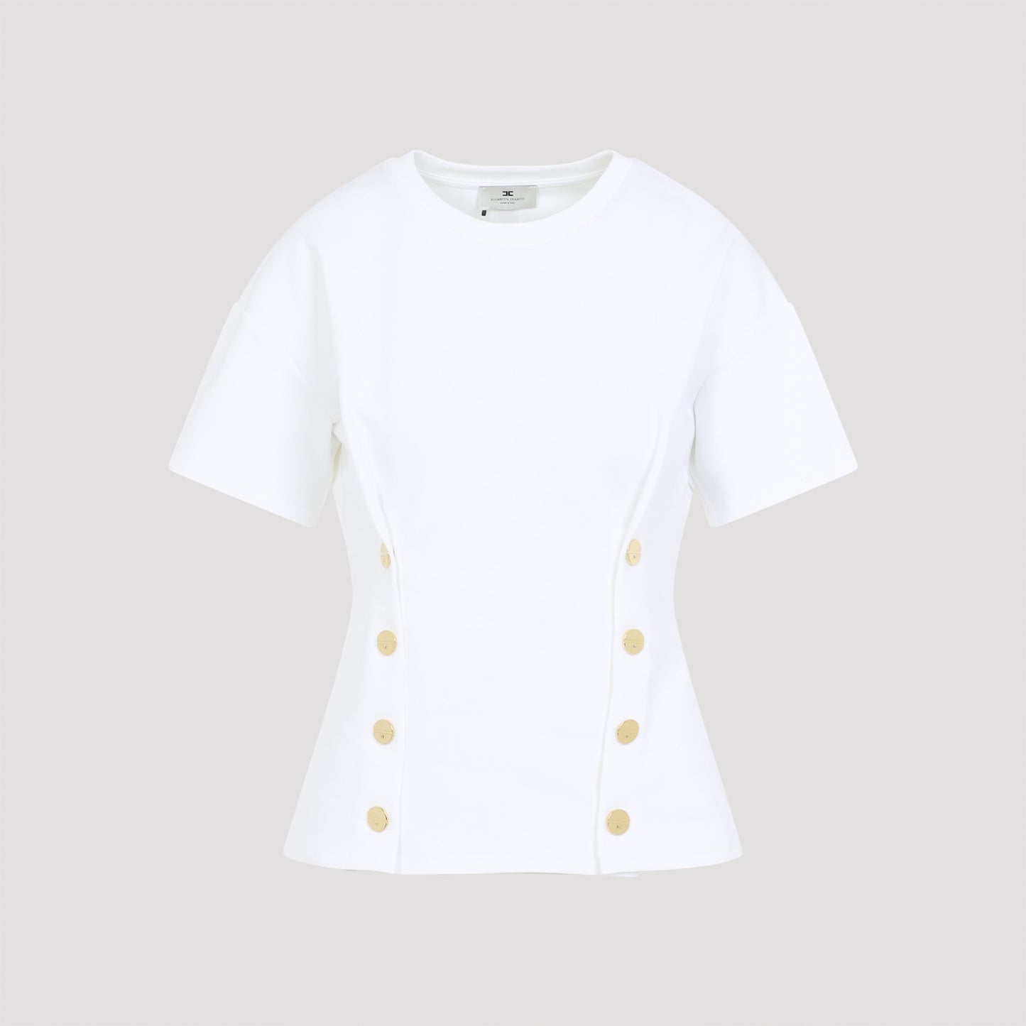 Elisabetta Franchi Gold Buttoned T-Shirt