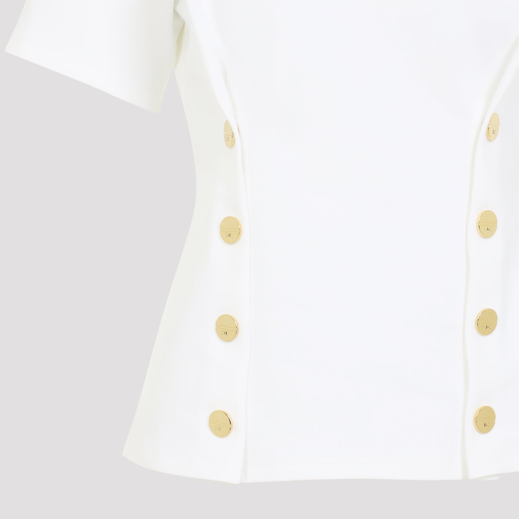 Elisabetta Franchi Gold Buttoned T-Shirt