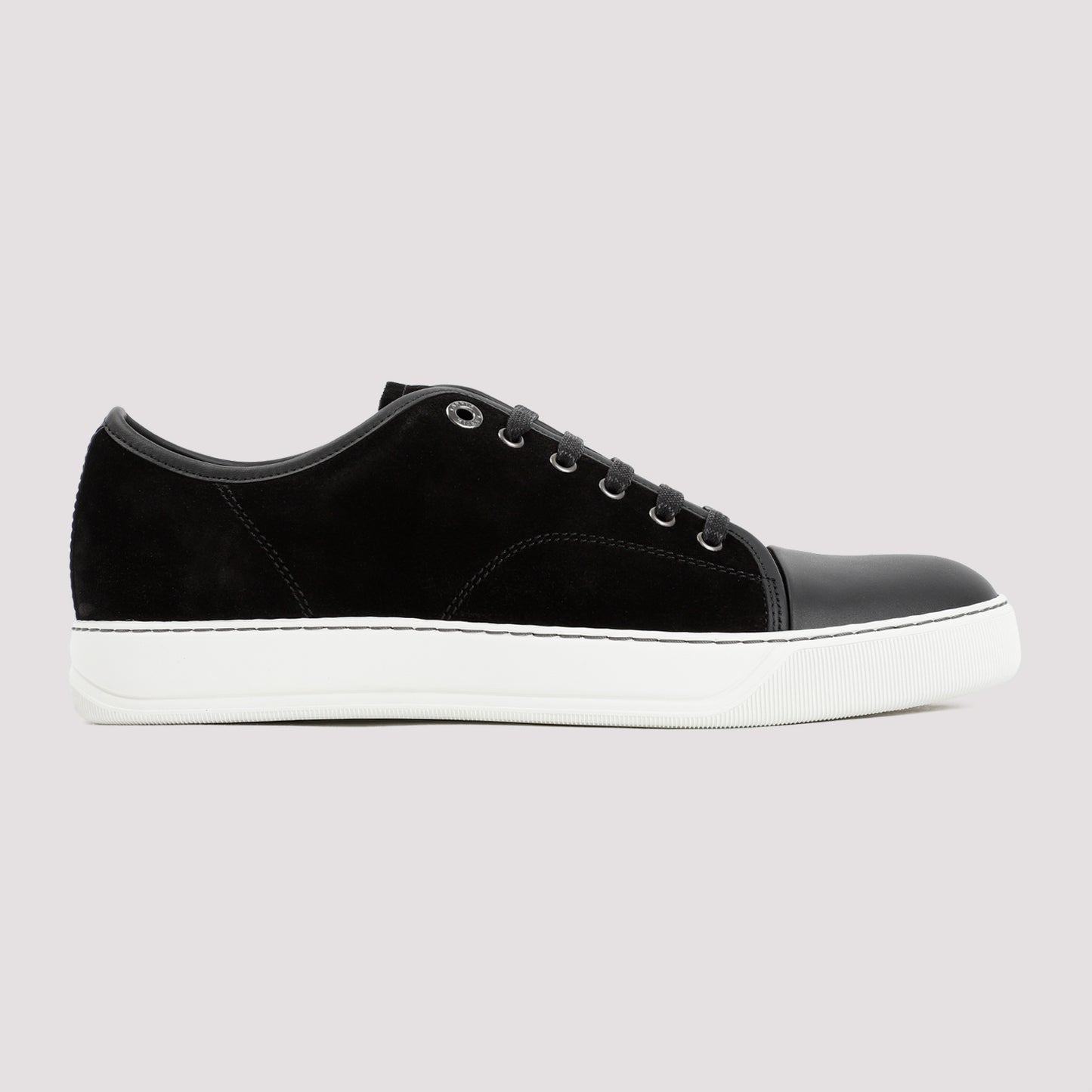 Lanvin Suede And Nappa Captoe Low To Sneakers