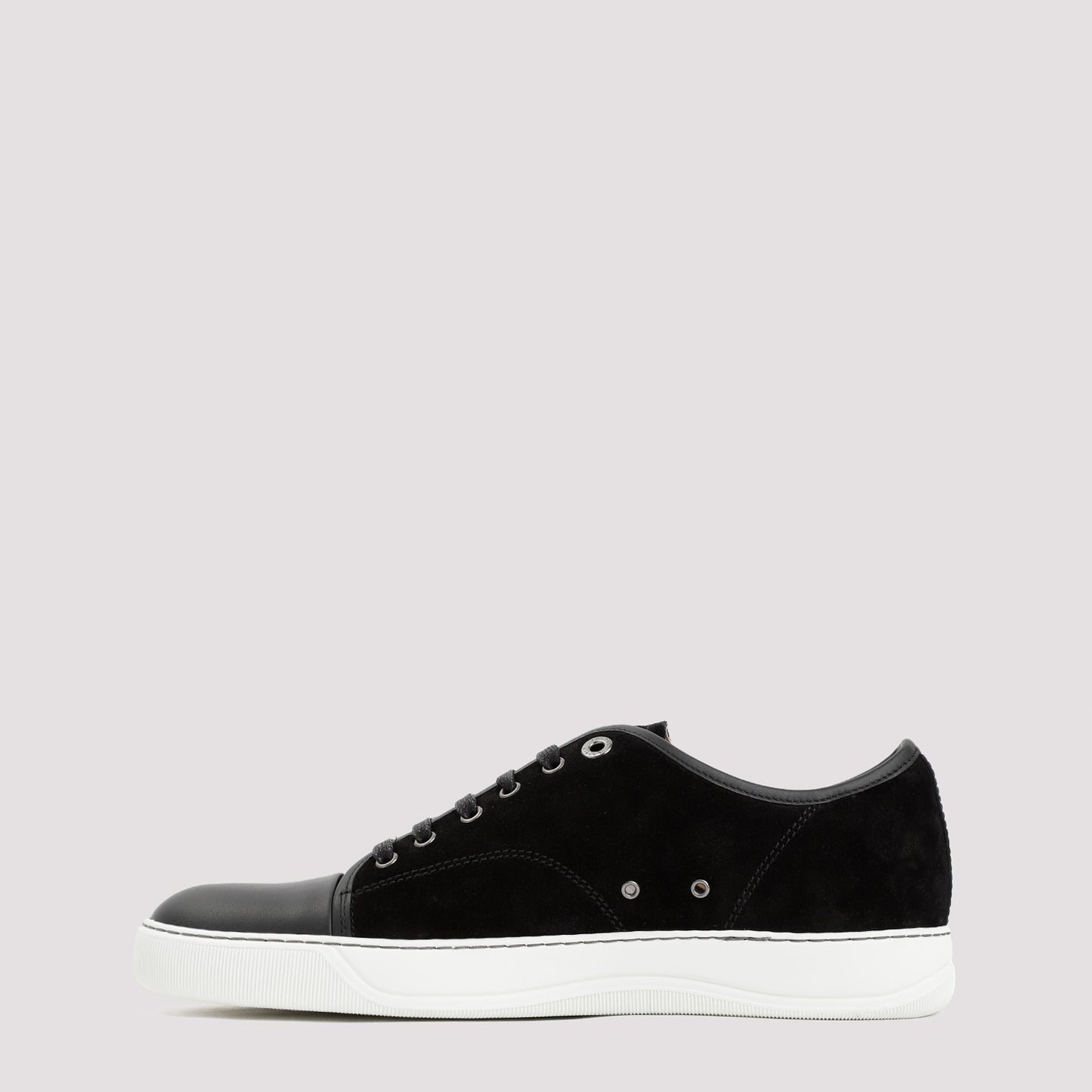 Lanvin Suede And Nappa Captoe Low To Sneakers