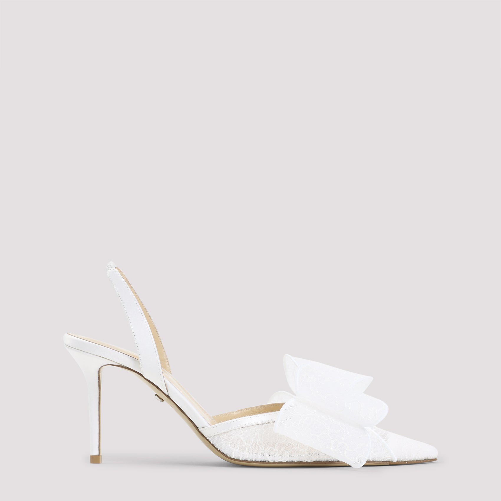 Mach & Mach Le Cadeau White Lace Slingback