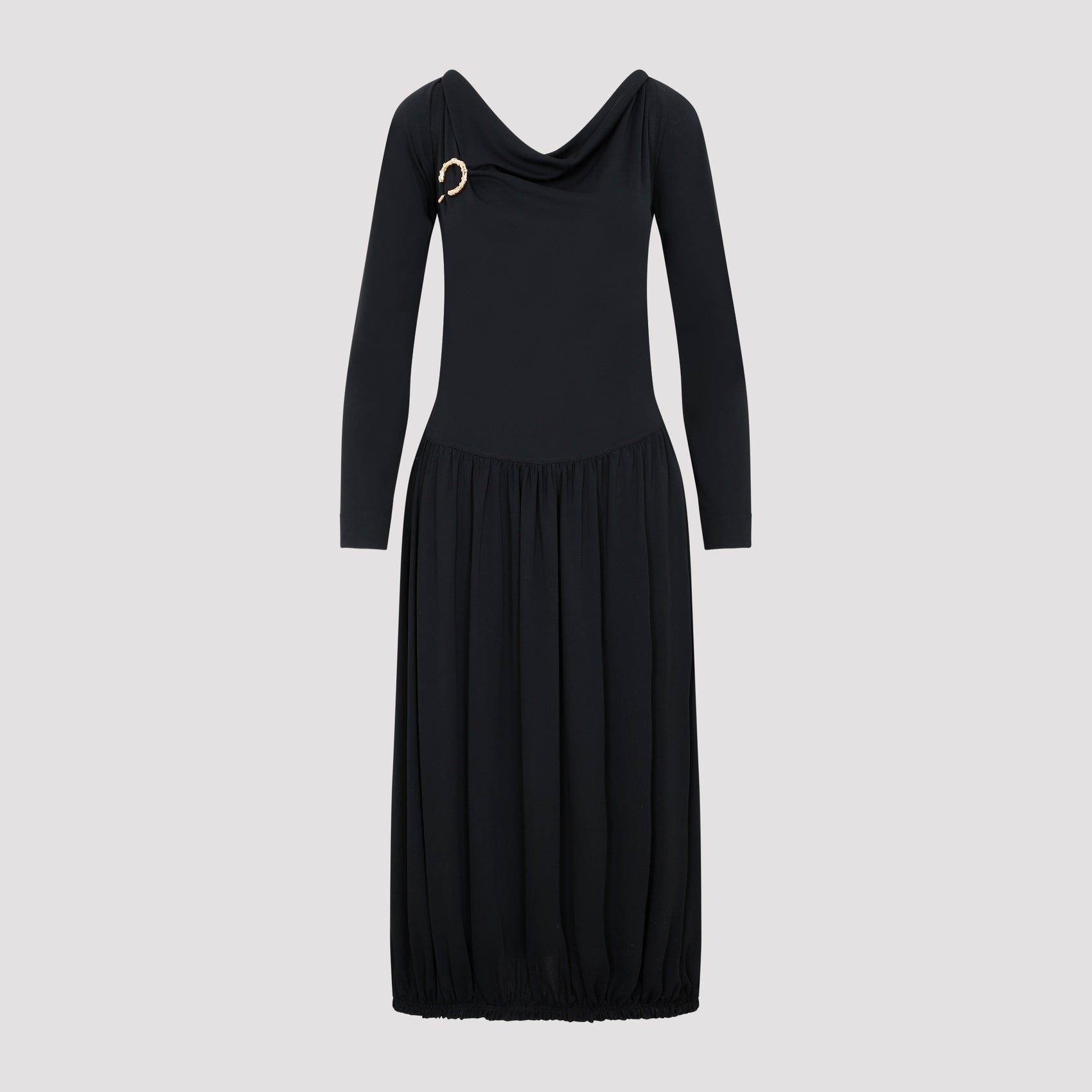 Lanvin LS Drape Midi Dress