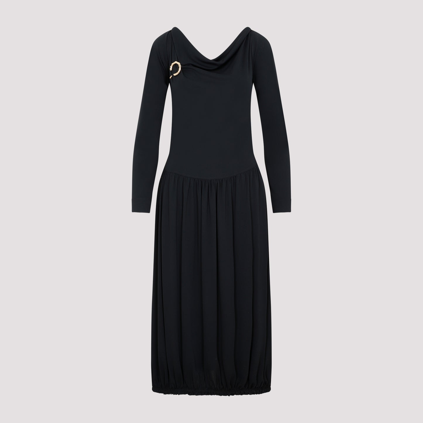 Lanvin LS Drape Midi Dress