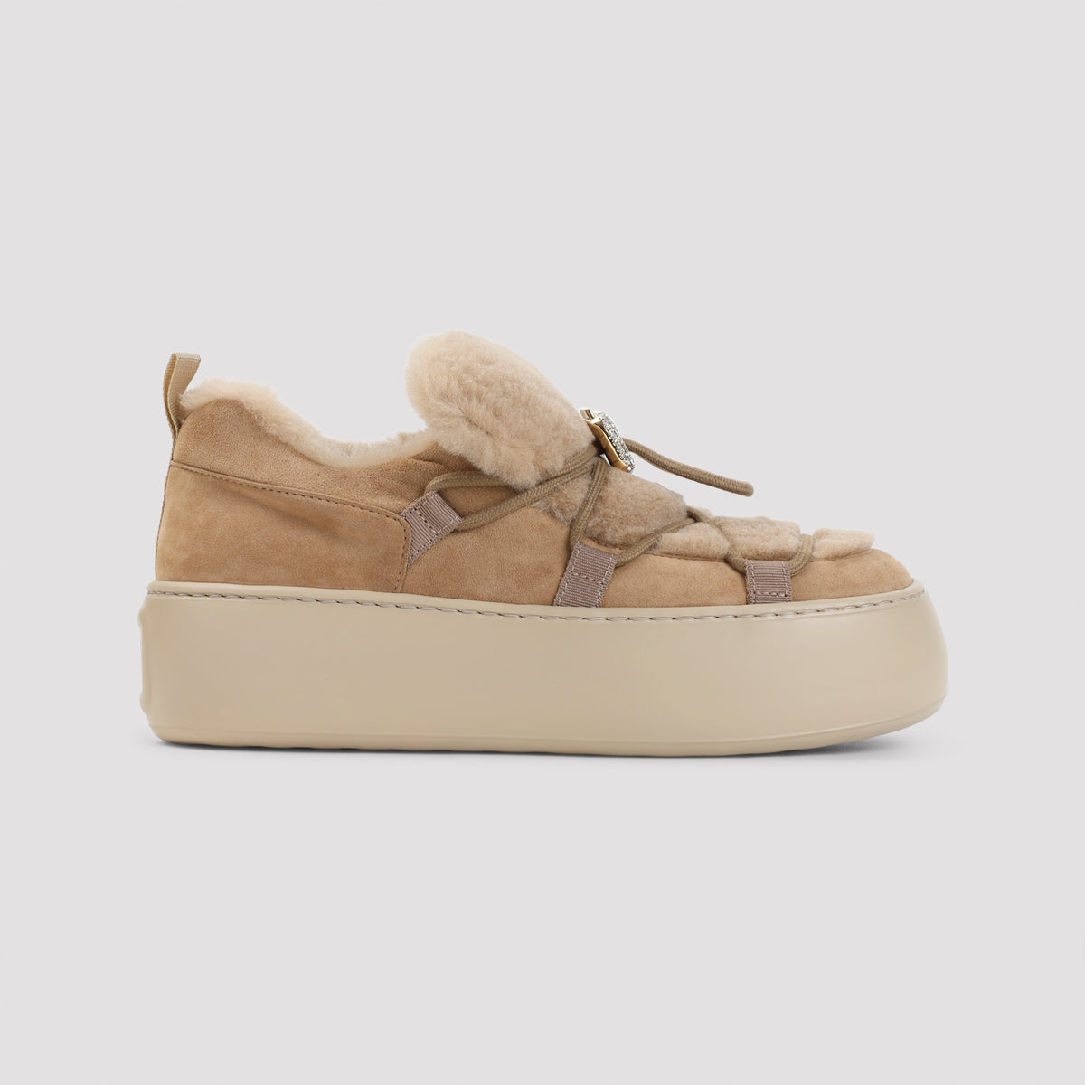 Roger Vivier Snow Lace Up Fur