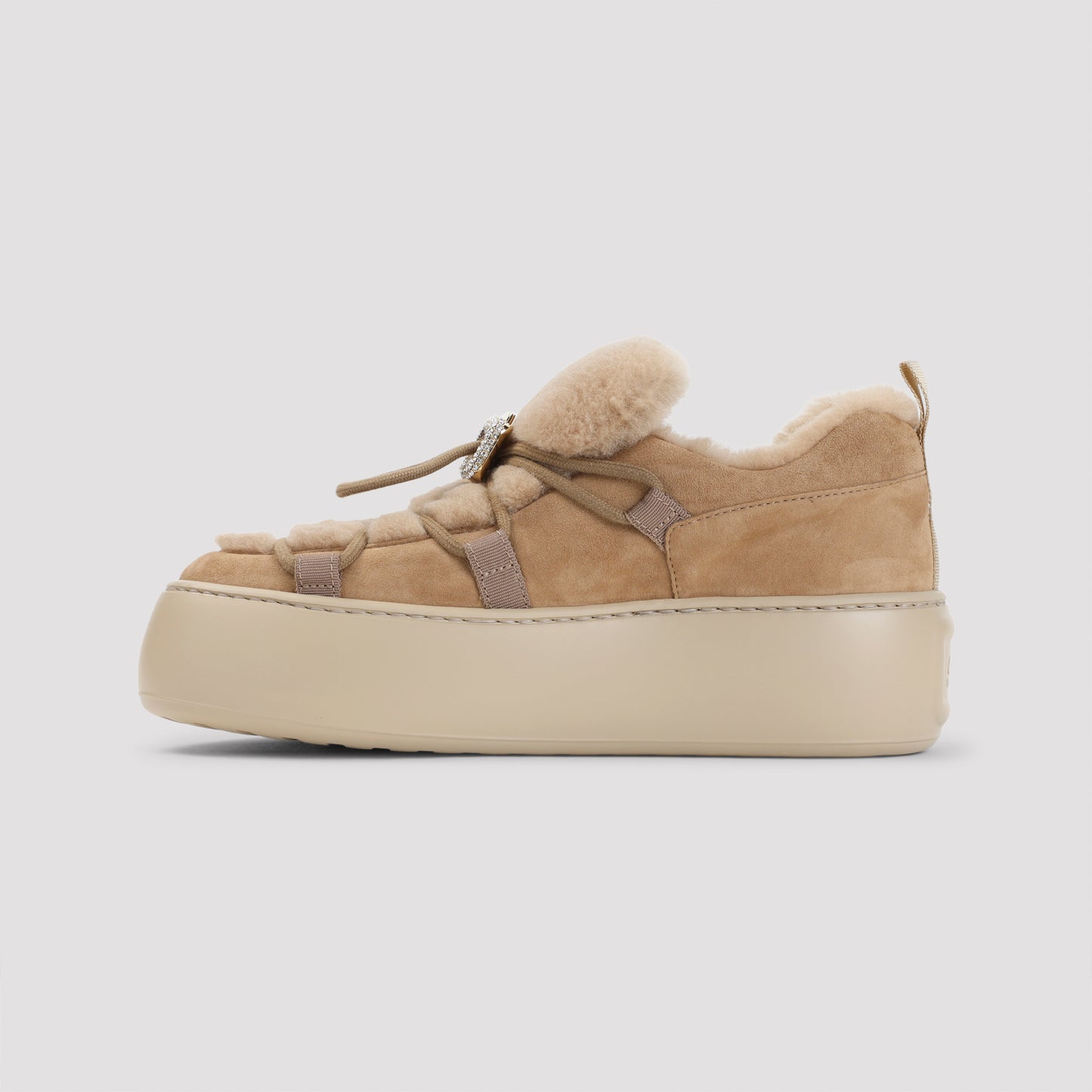 Roger Vivier Snow Lace Up Fur