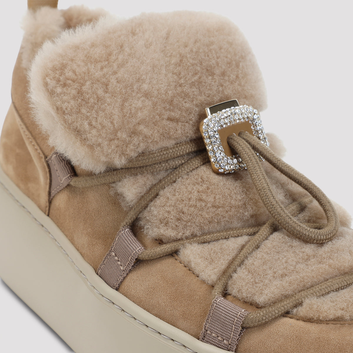 Roger Vivier Snow Lace Up Fur
