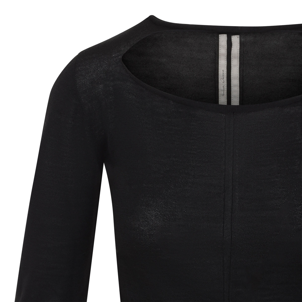 Rick Owens Slashed Cropped Pull T-shirt