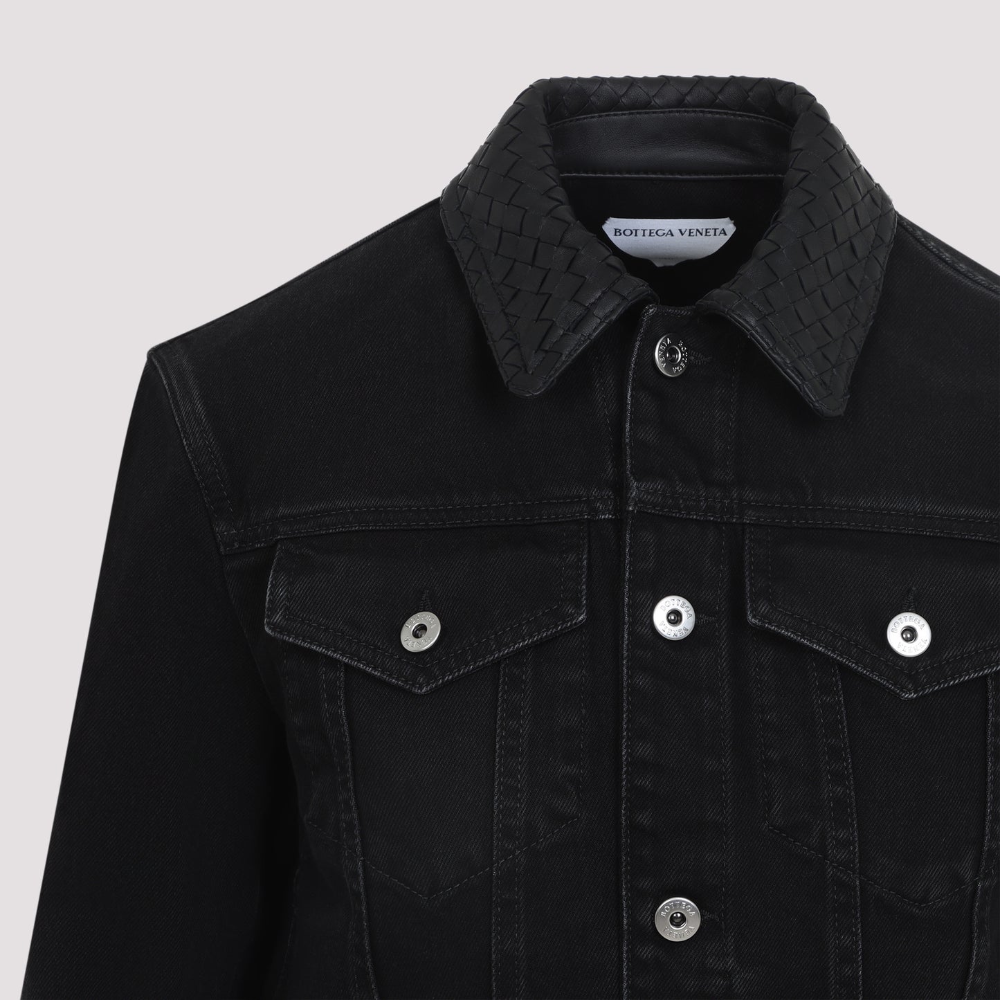 Bottega Veneta Intrecciato Collar Denim Jacket
