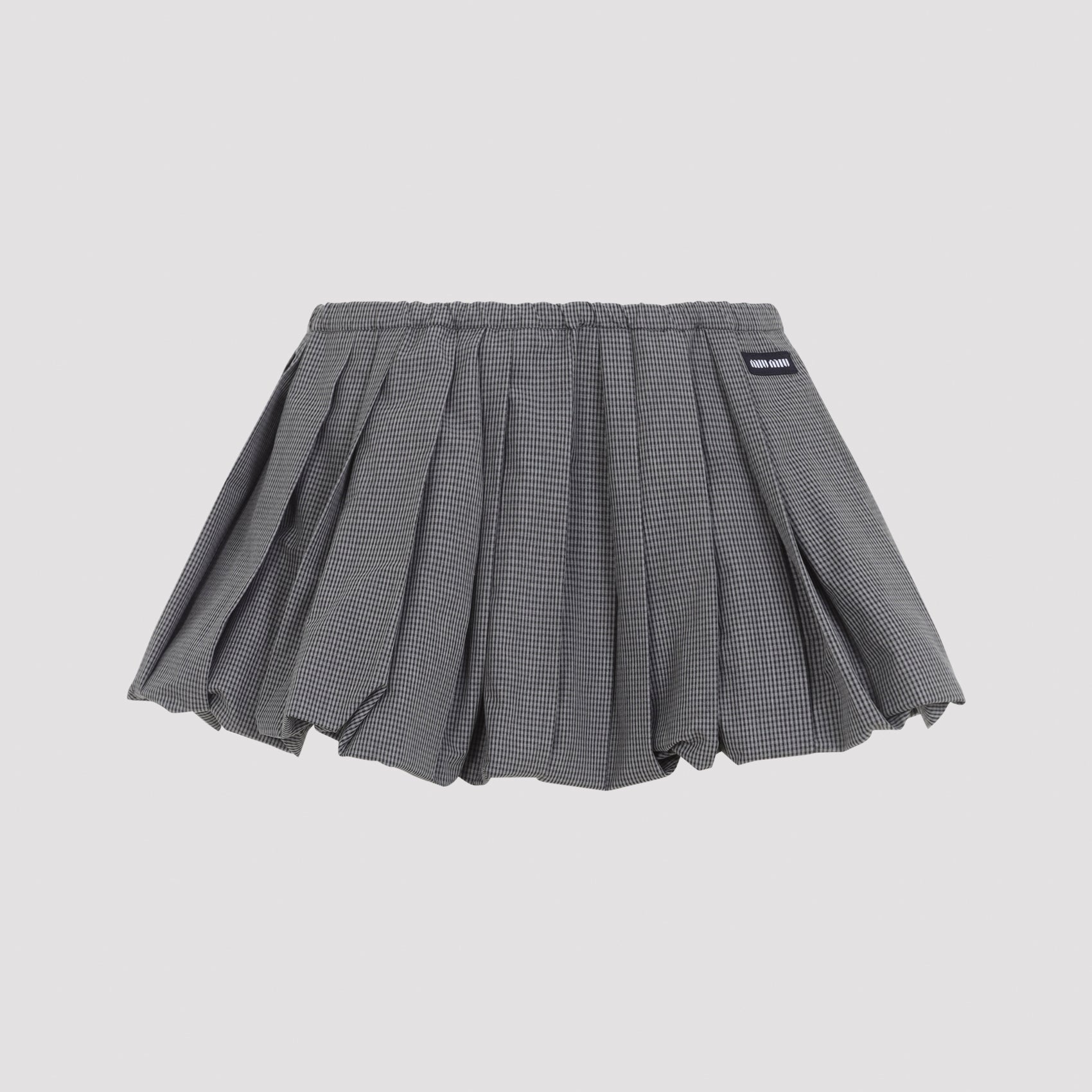 Miu Miu Plissé Check Mini Skirt
