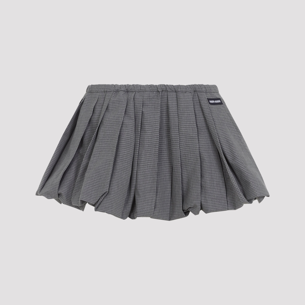Miu Miu Plissé Check Mini Skirt