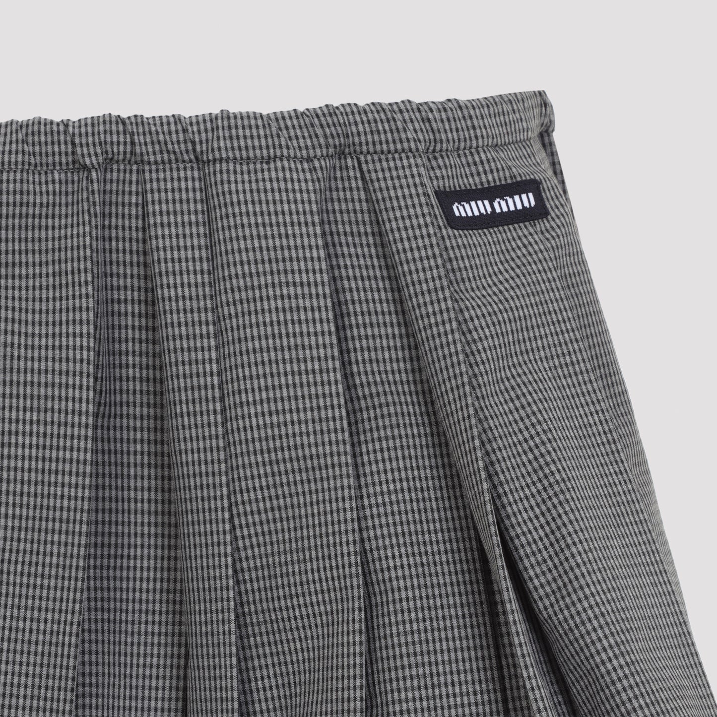 Miu Miu Plissé Check Mini Skirt