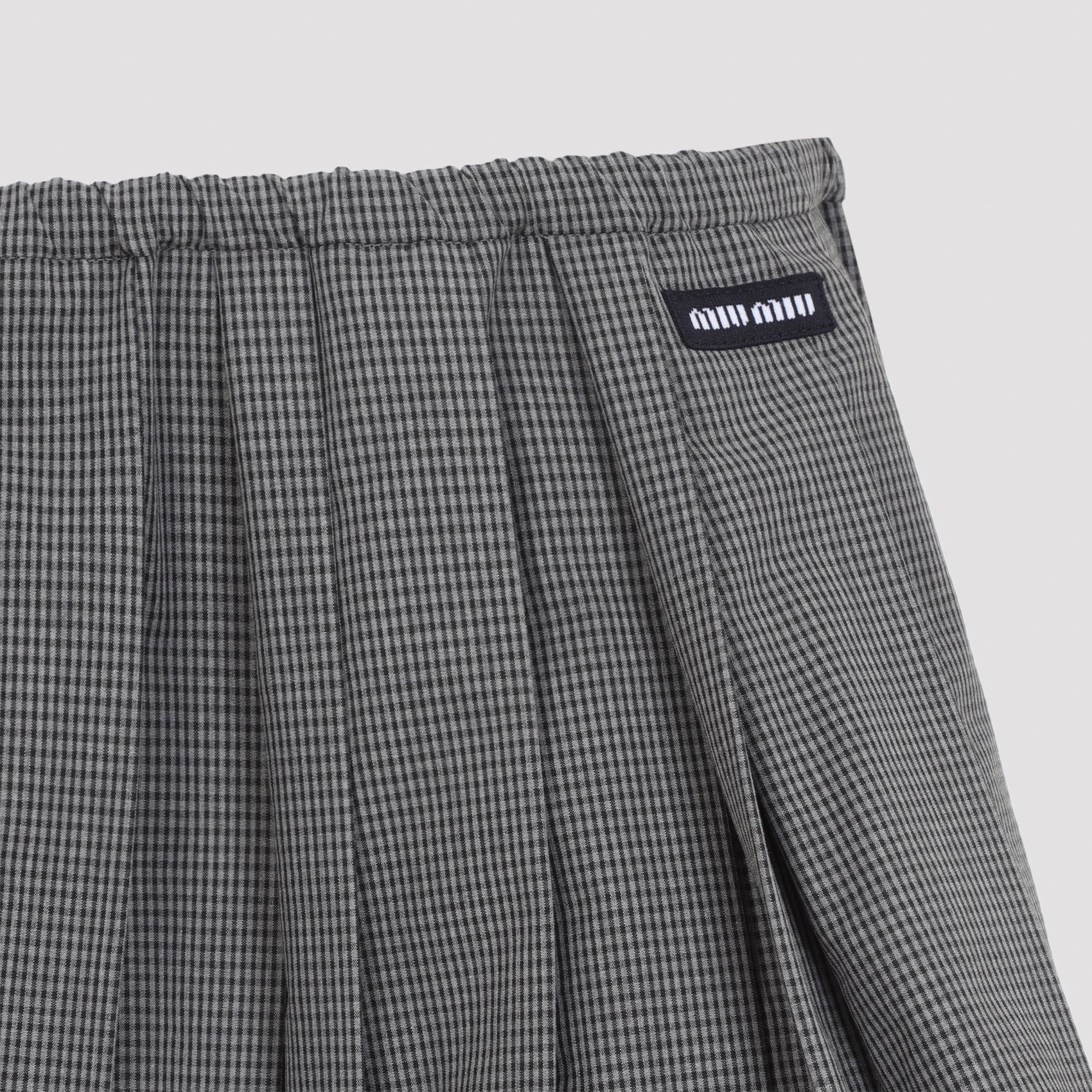 Miu Miu Plissé Check Mini Skirt