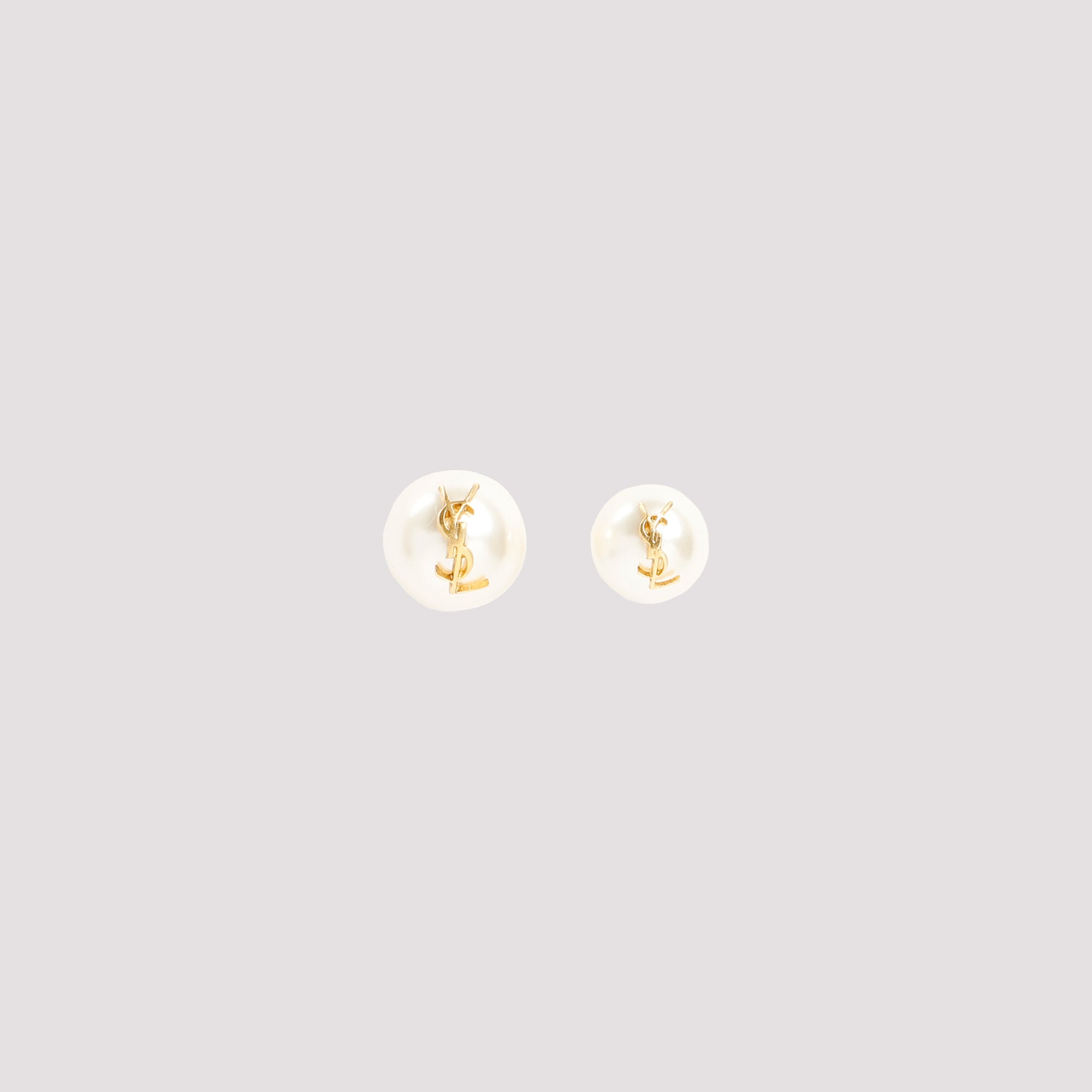 Saint Laurent Pearl Earrings with Monogram