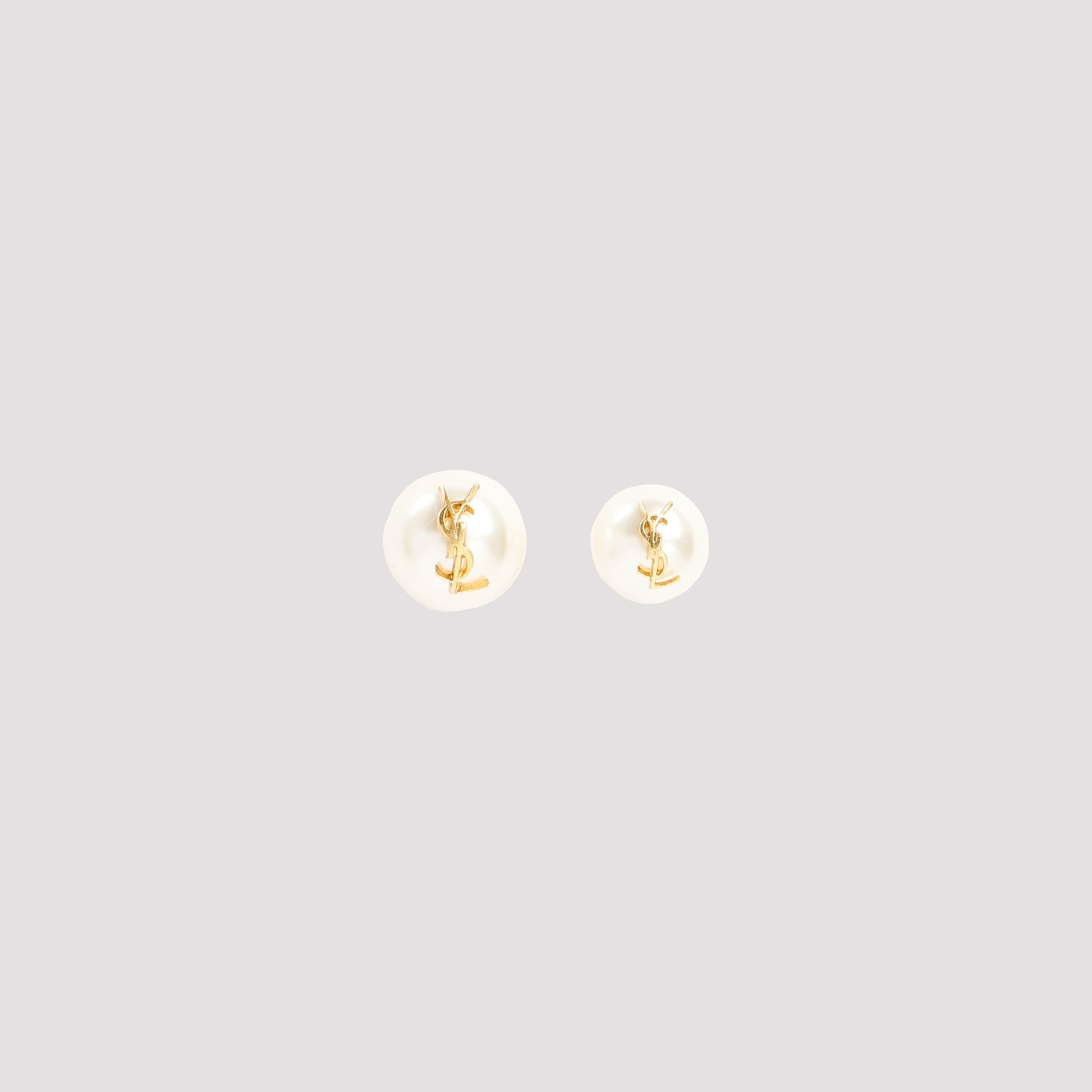 Saint Laurent Pearl Earrings with Monogram