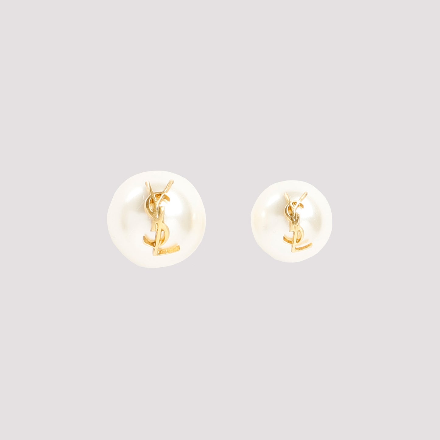 Saint Laurent Pearl Earrings with Monogram