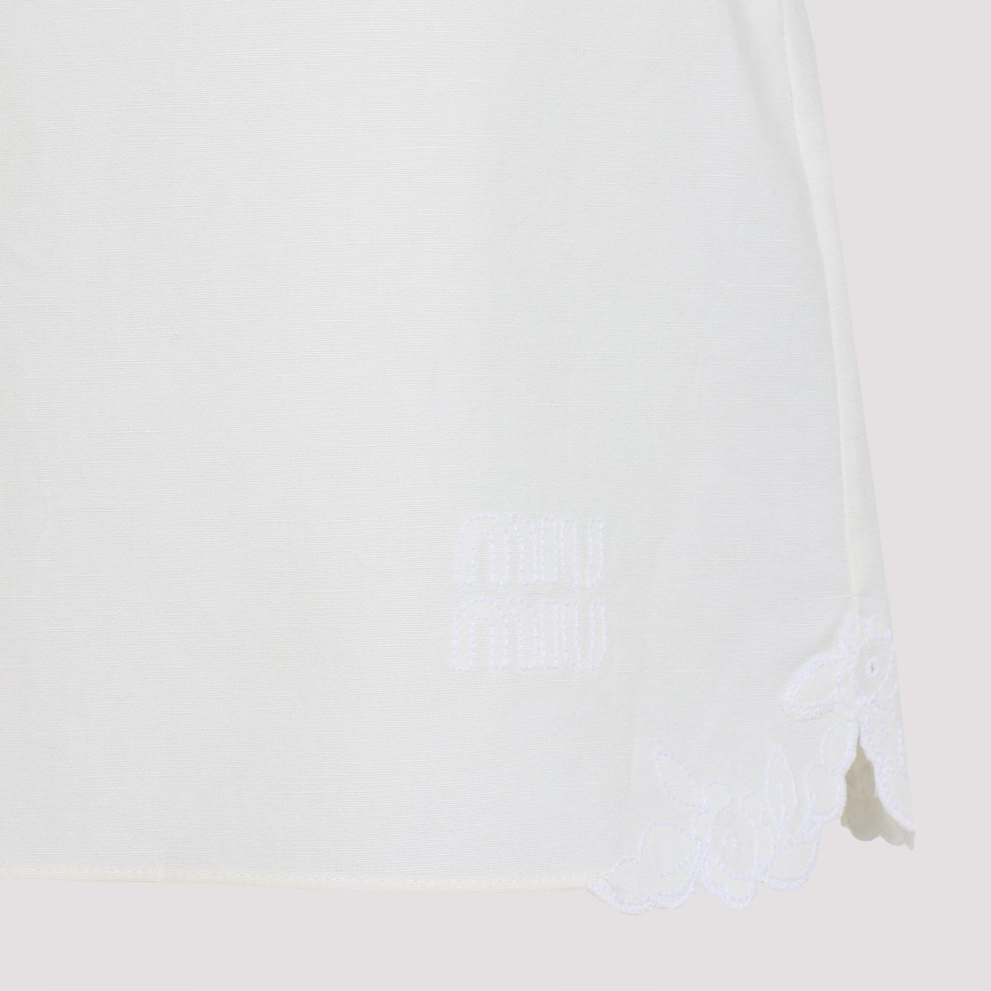 Miu Miu Linen and Cotton Mini Skirt