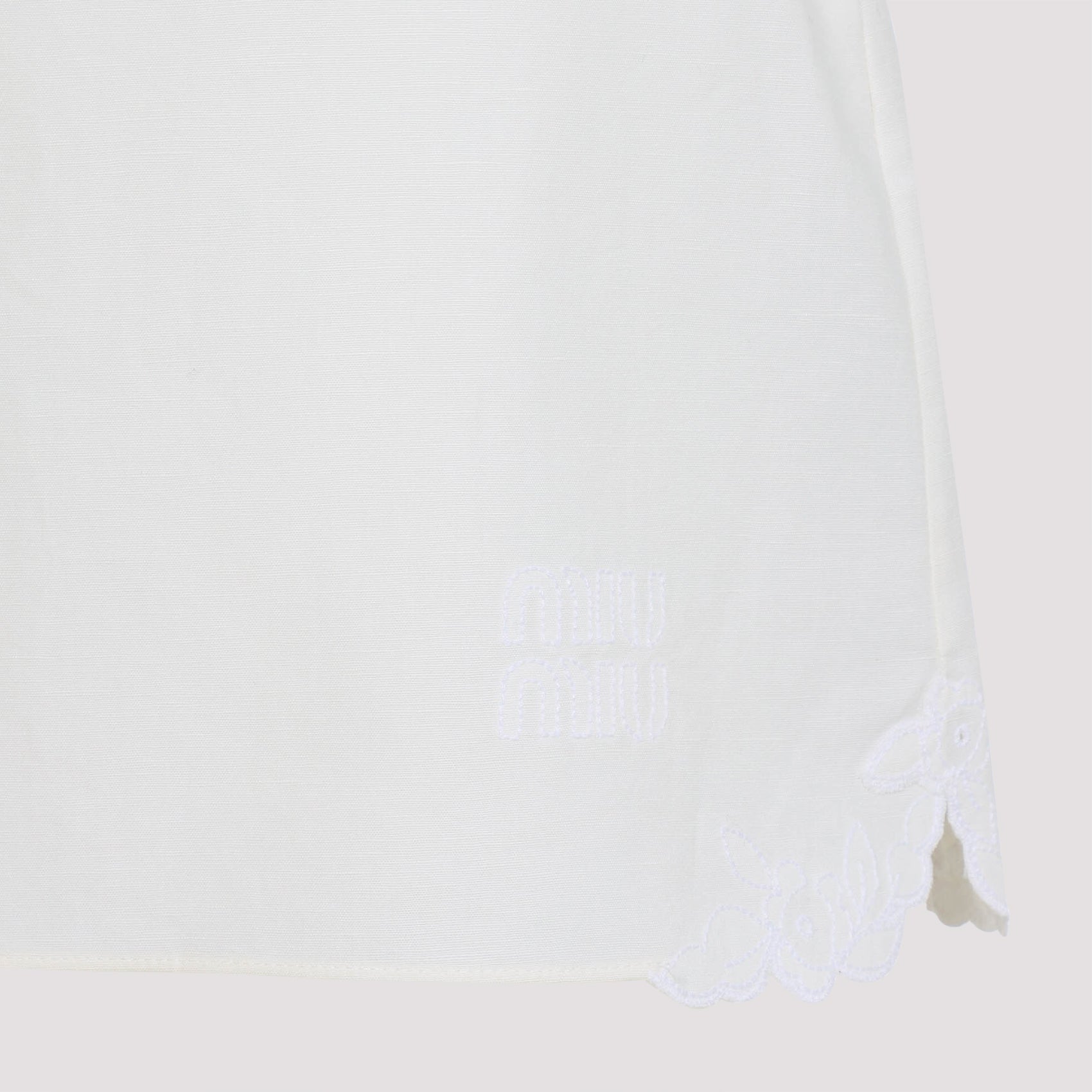 Miu Miu Linen and Cotton Mini Skirt