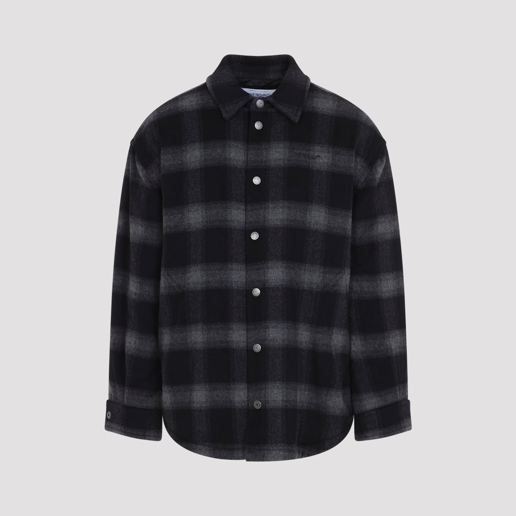 Off-White Flannel Wool Overshirt Padded Coat