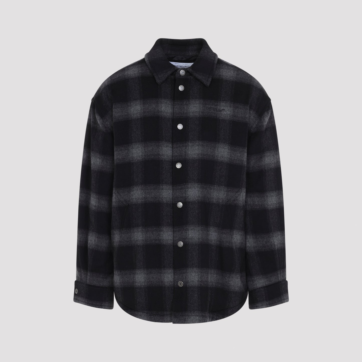 Off-White Flannel Wool Overshirt Padded Coat