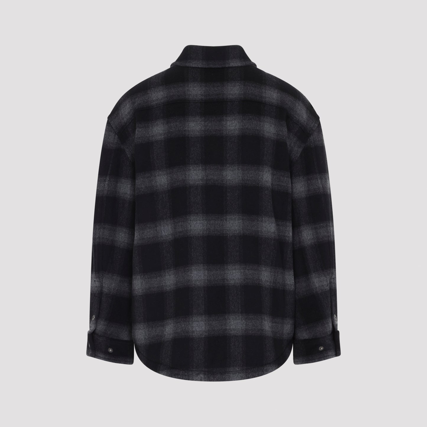 Off-White Flannel Wool Overshirt Padded Coat