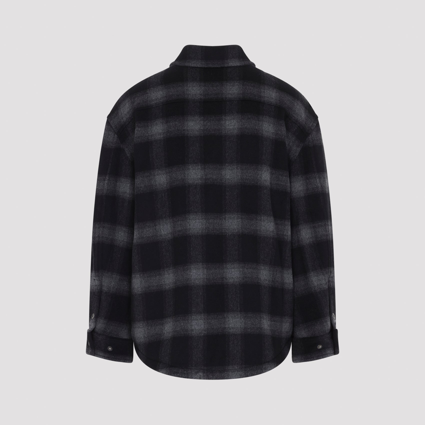 Off-White Flannel Wool Overshirt Padded Coat