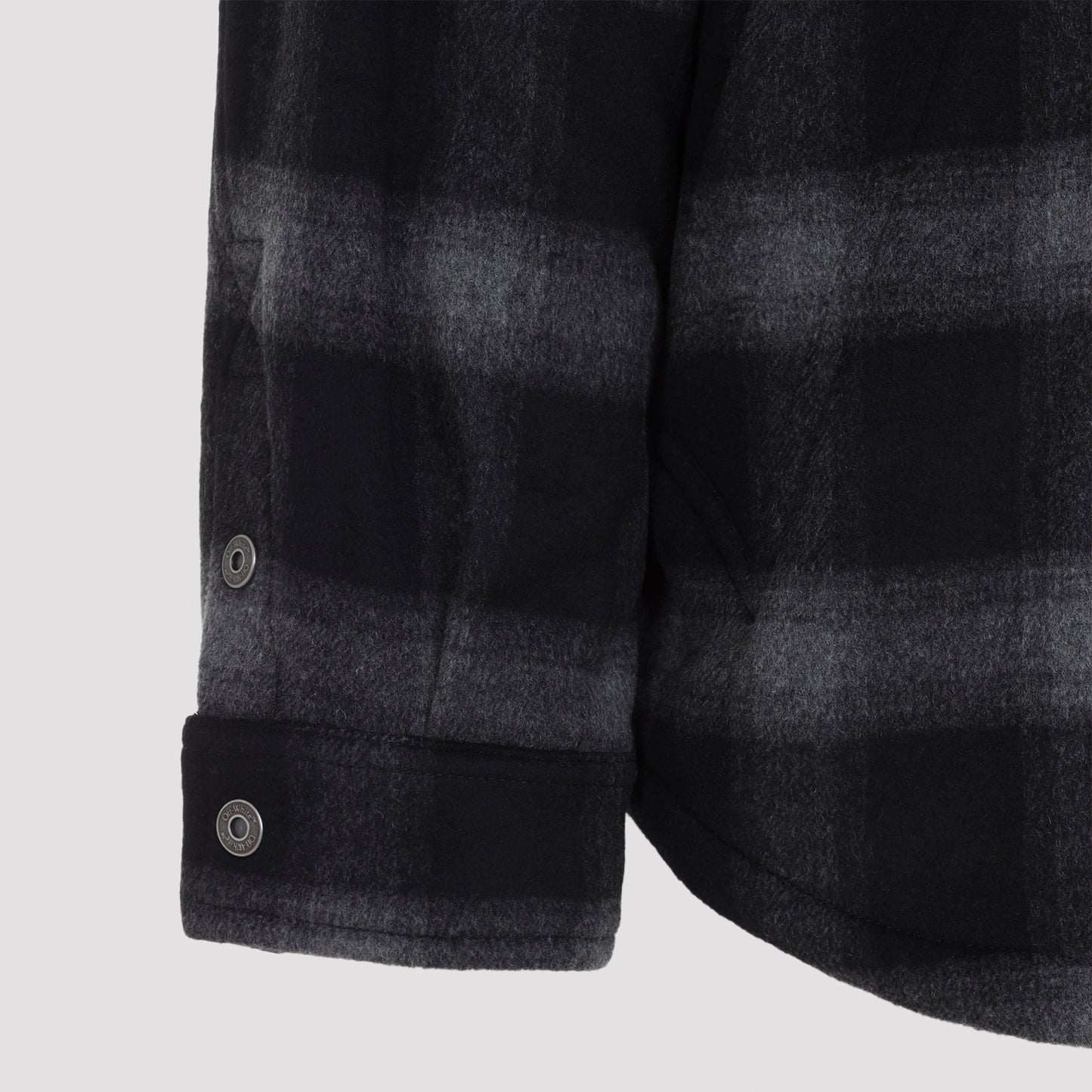 Off-White Flannel Wool Overshirt Padded Coat