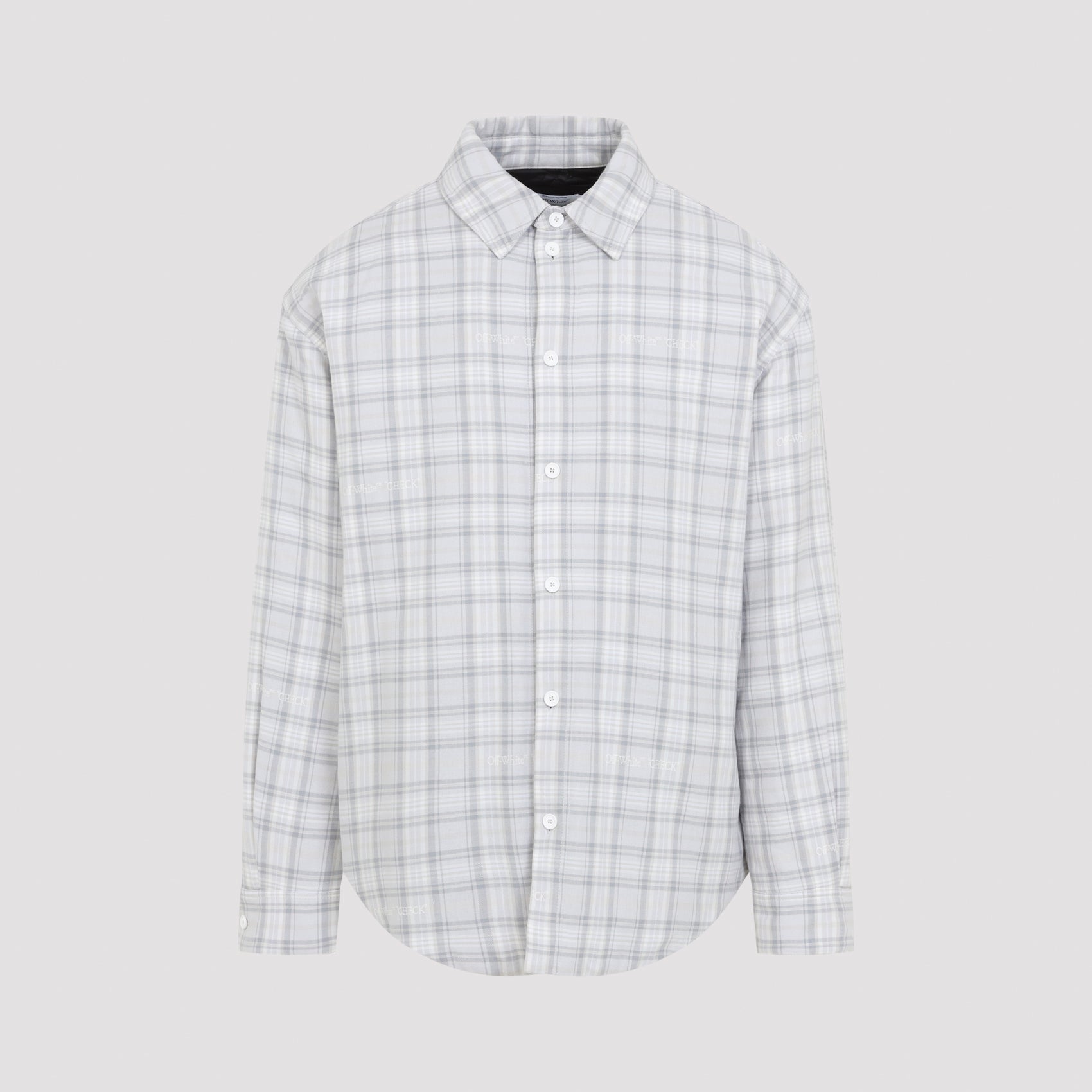 Off-White Flannel Wool Overshirt Padded Coat