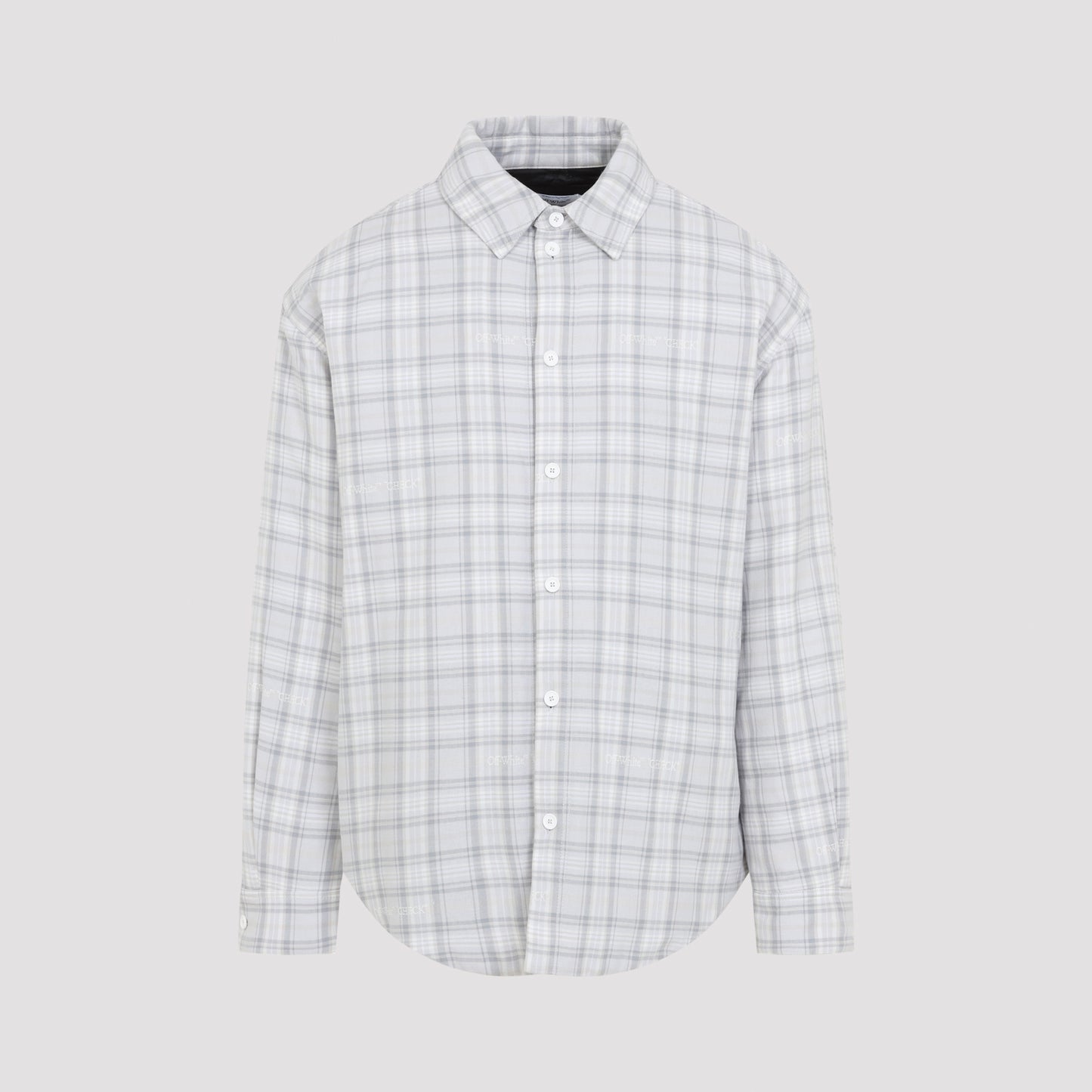 Off-White Flannel Wool Overshirt Padded Coat