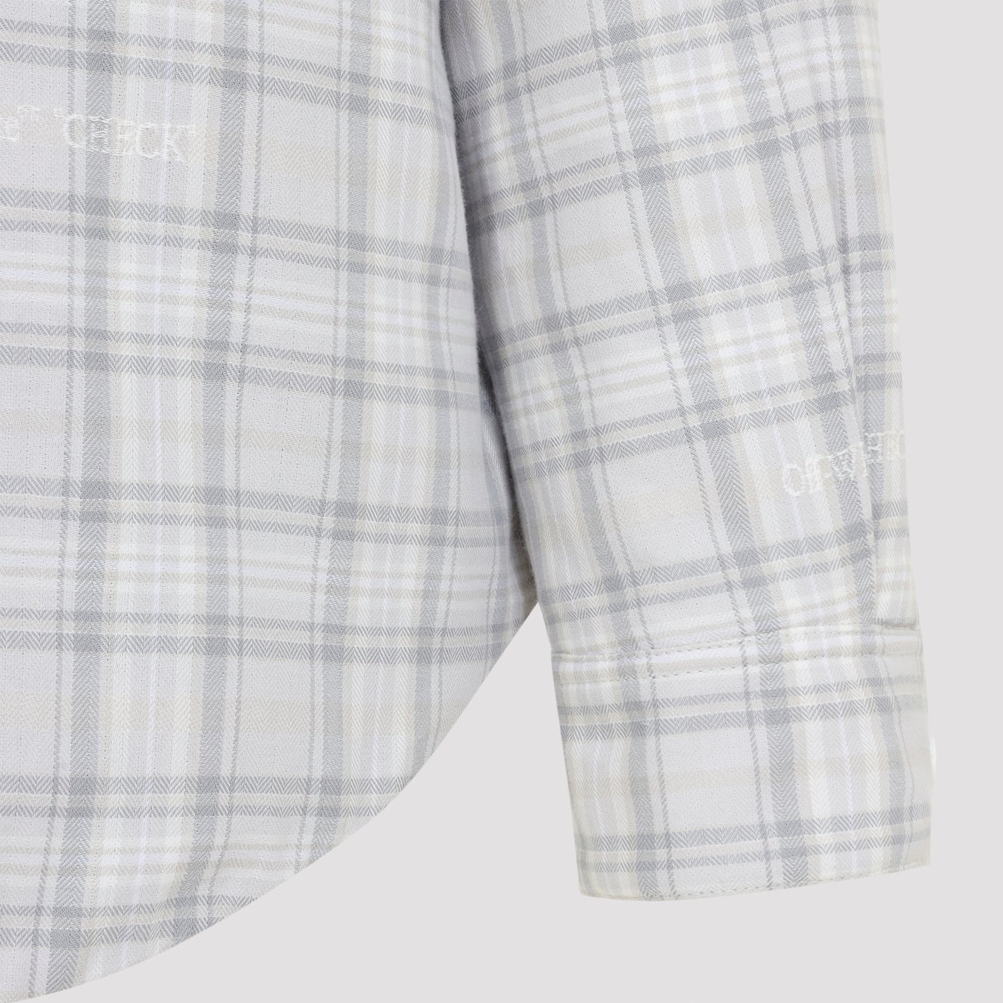 Off-White Flannel Wool Overshirt Padded Coat