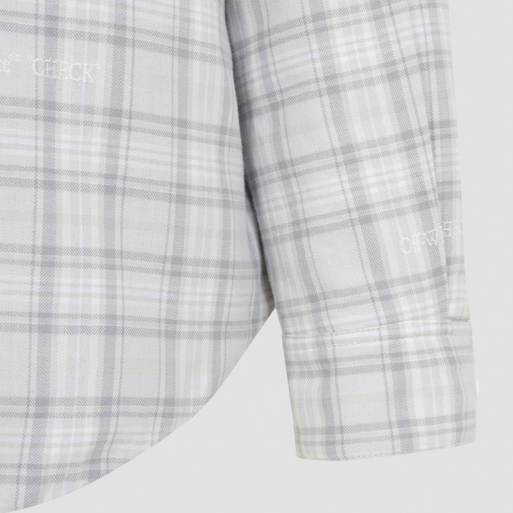 Off-White Flannel Wool Overshirt Padded Coat