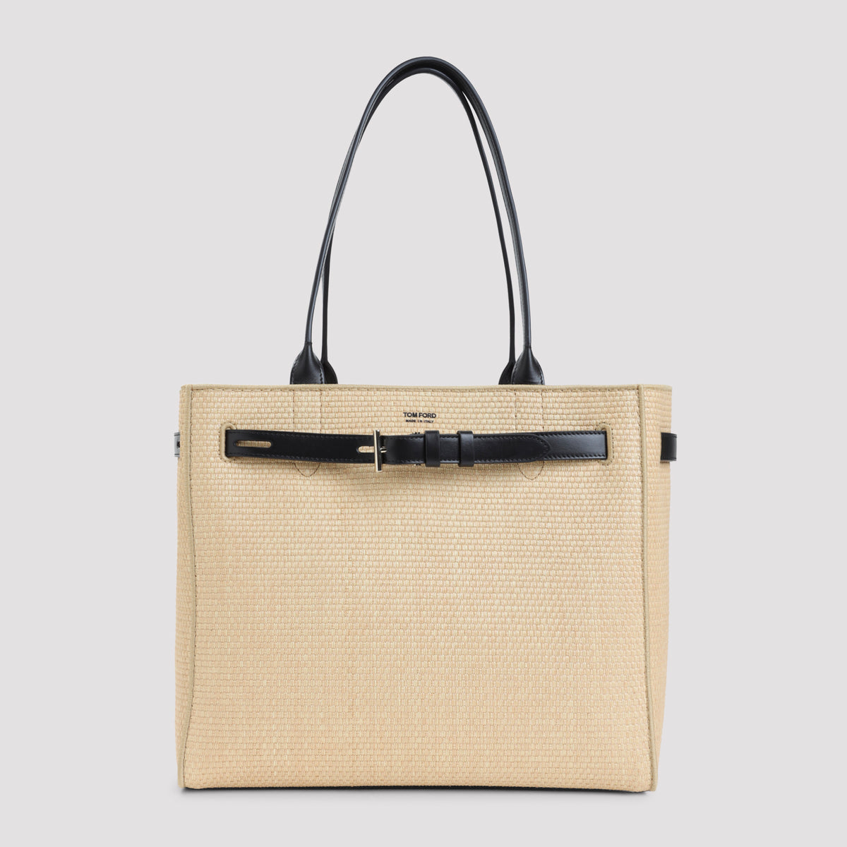 Tom Ford Raffia Smooth Calf Tote Bag