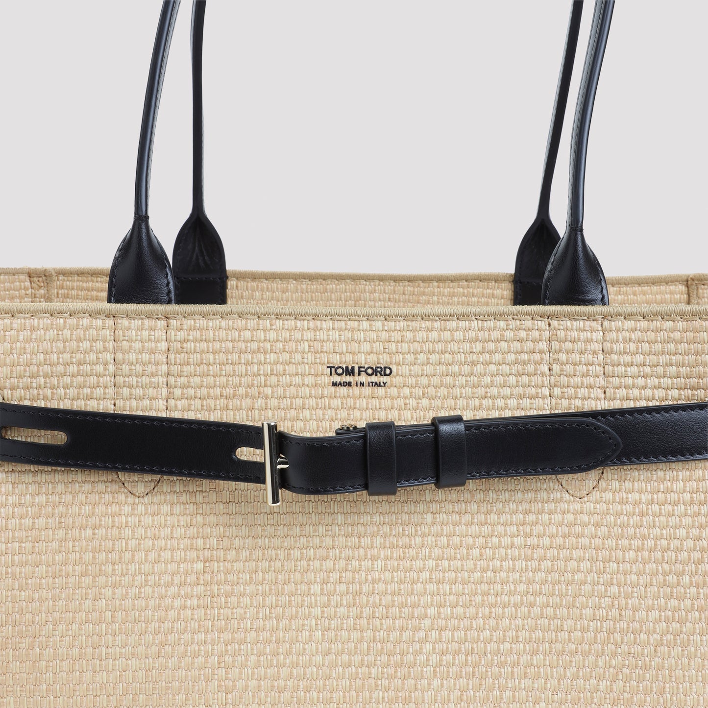 Tom Ford Raffia Smooth Calf Tote Bag