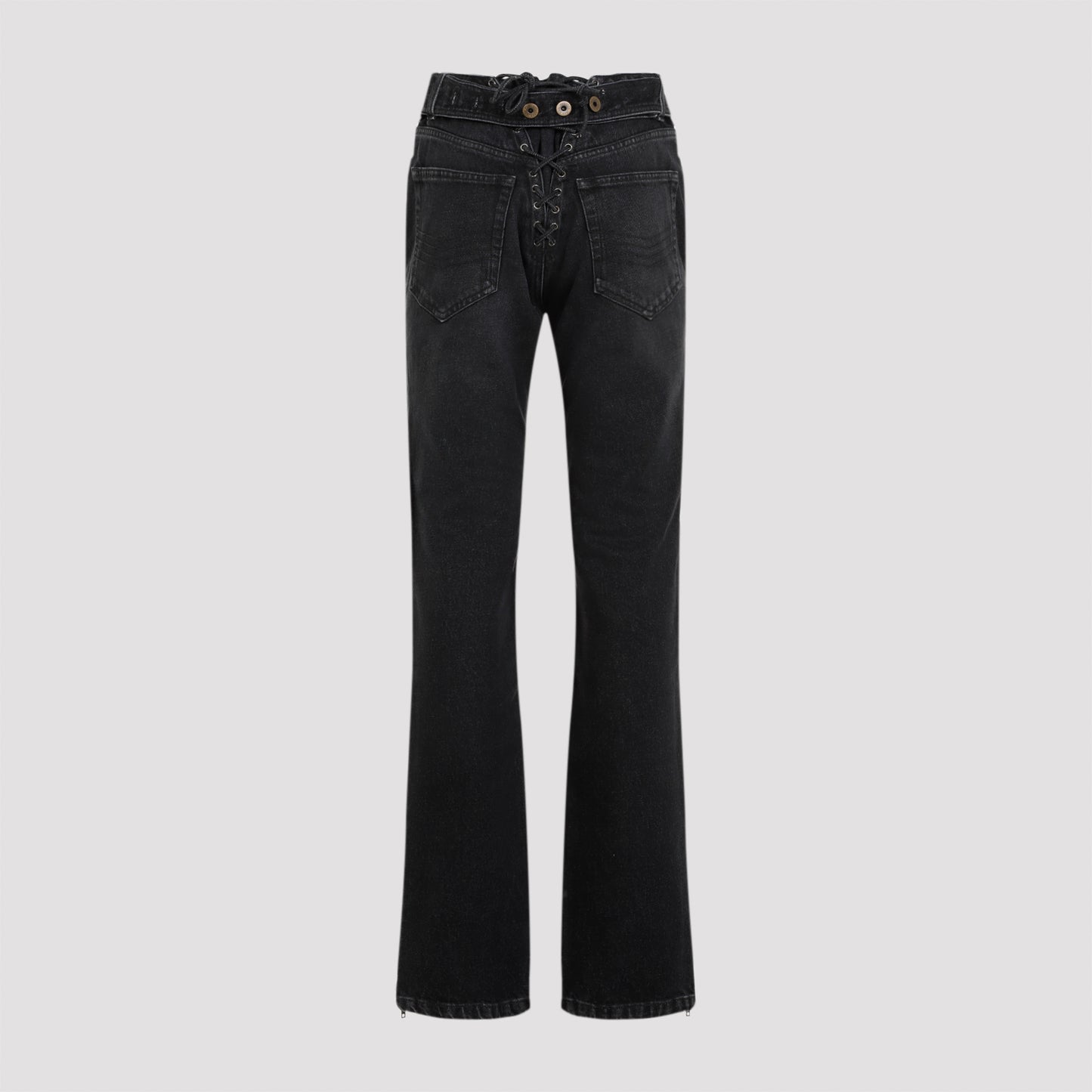 Jean Paul Gaultier Denim Jeans With Lacing And Knee Bonding Detail