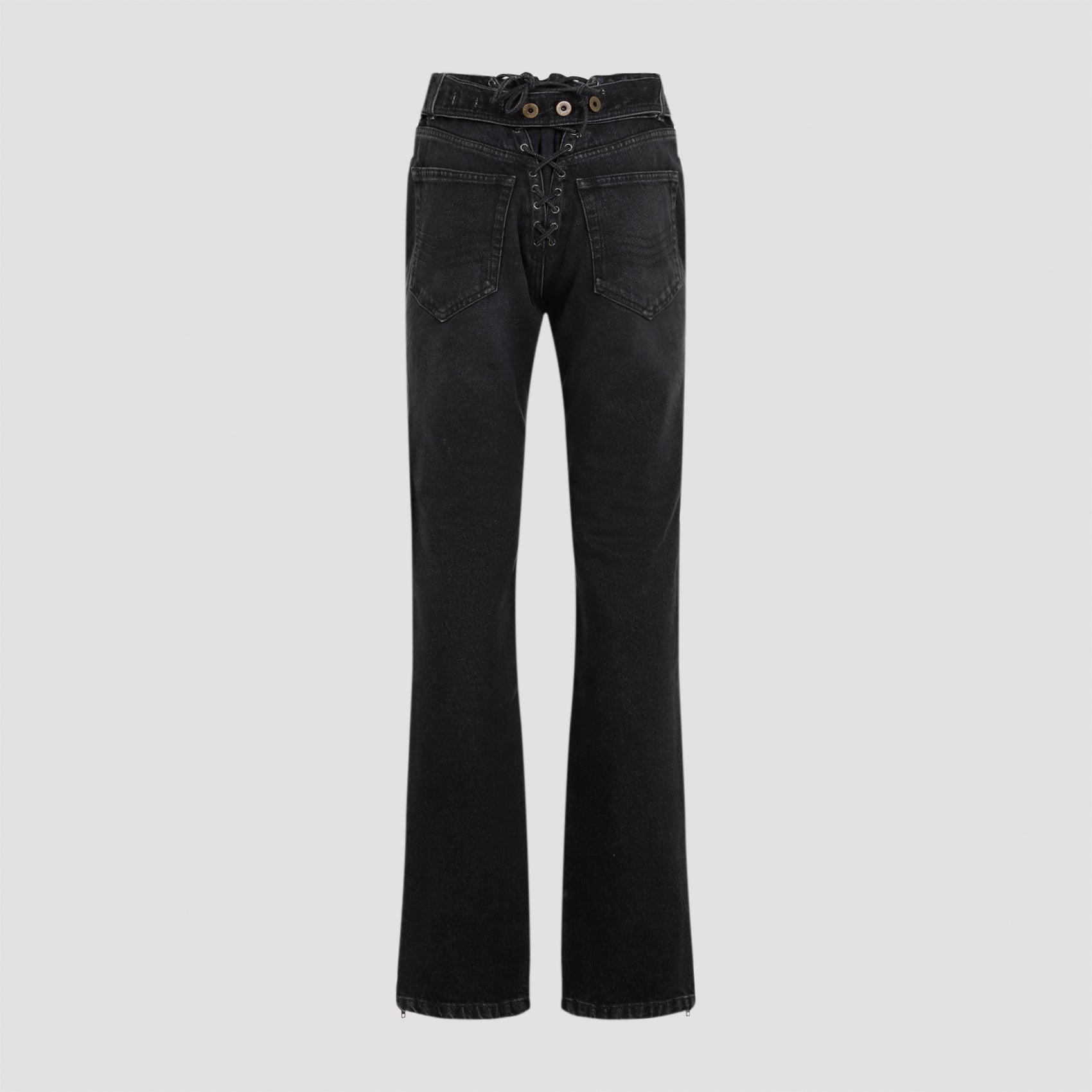 Jean Paul Gaultier Denim Jeans With Lacing And Knee Bonding Detail