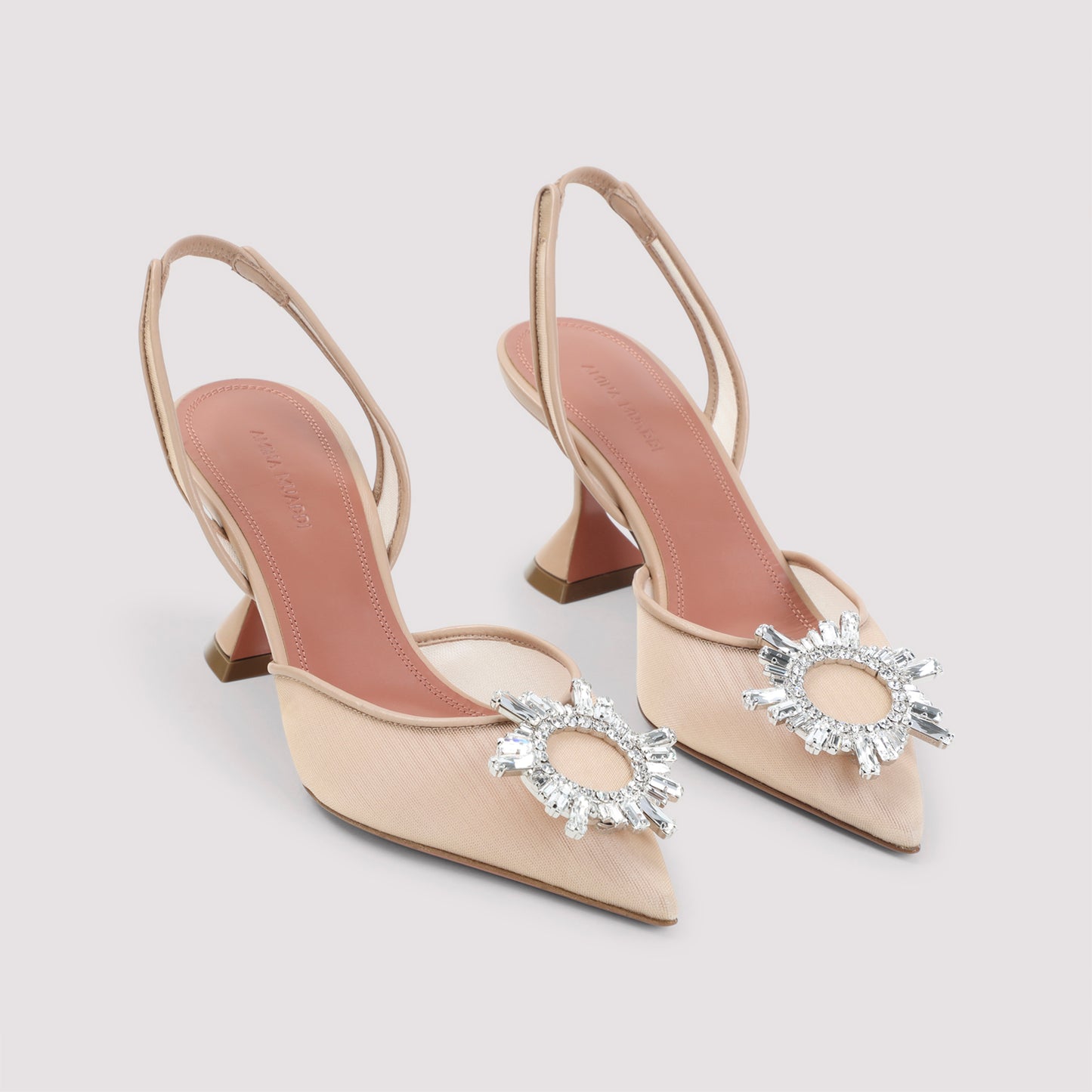 Amina Muaddi Begum Mesh 70 Sling Mules