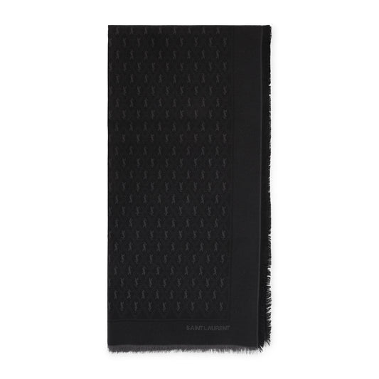 Saint Laurent Jacquard Monogram Scarf