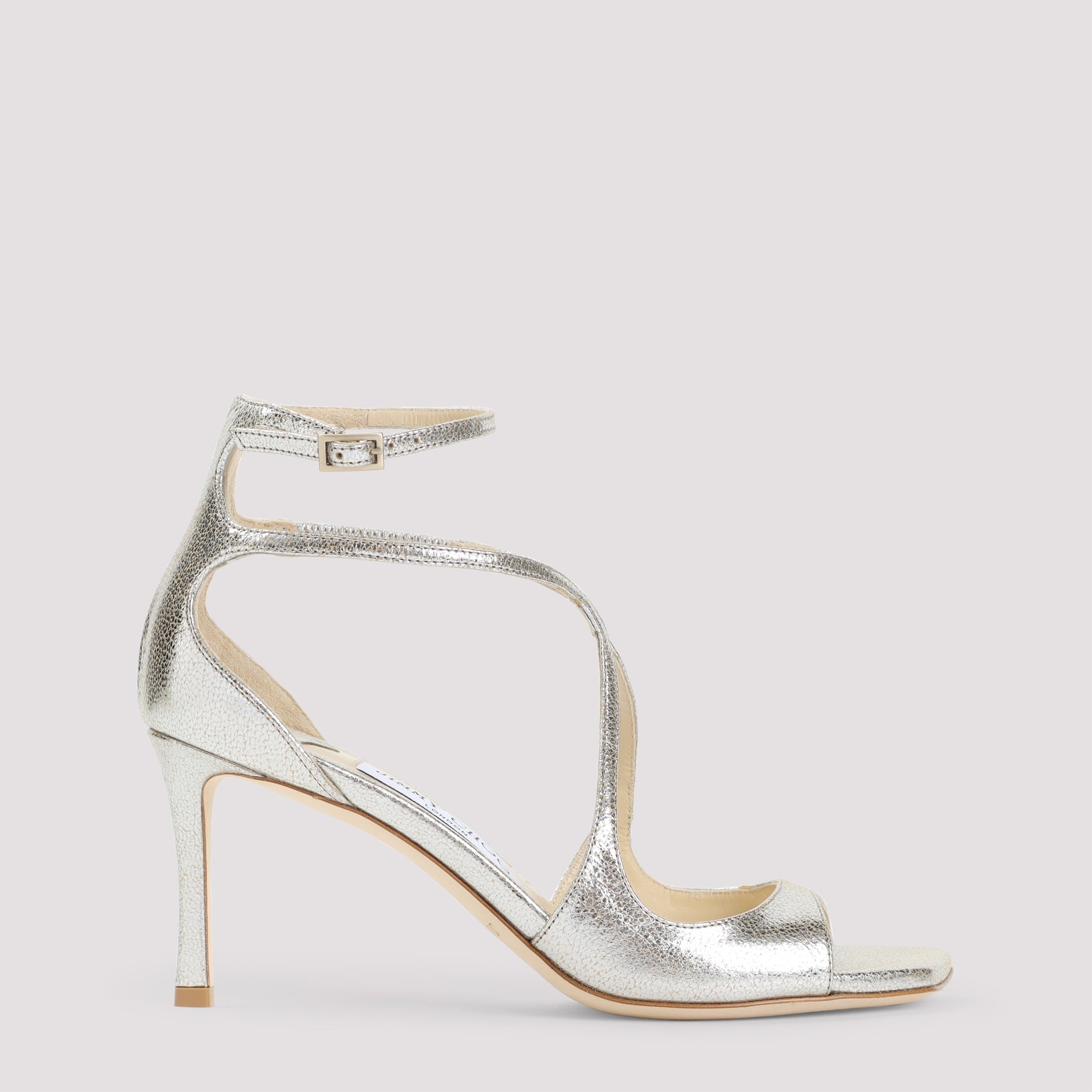 Jimmy Choo Leather Glitter Azia 75 Sandals