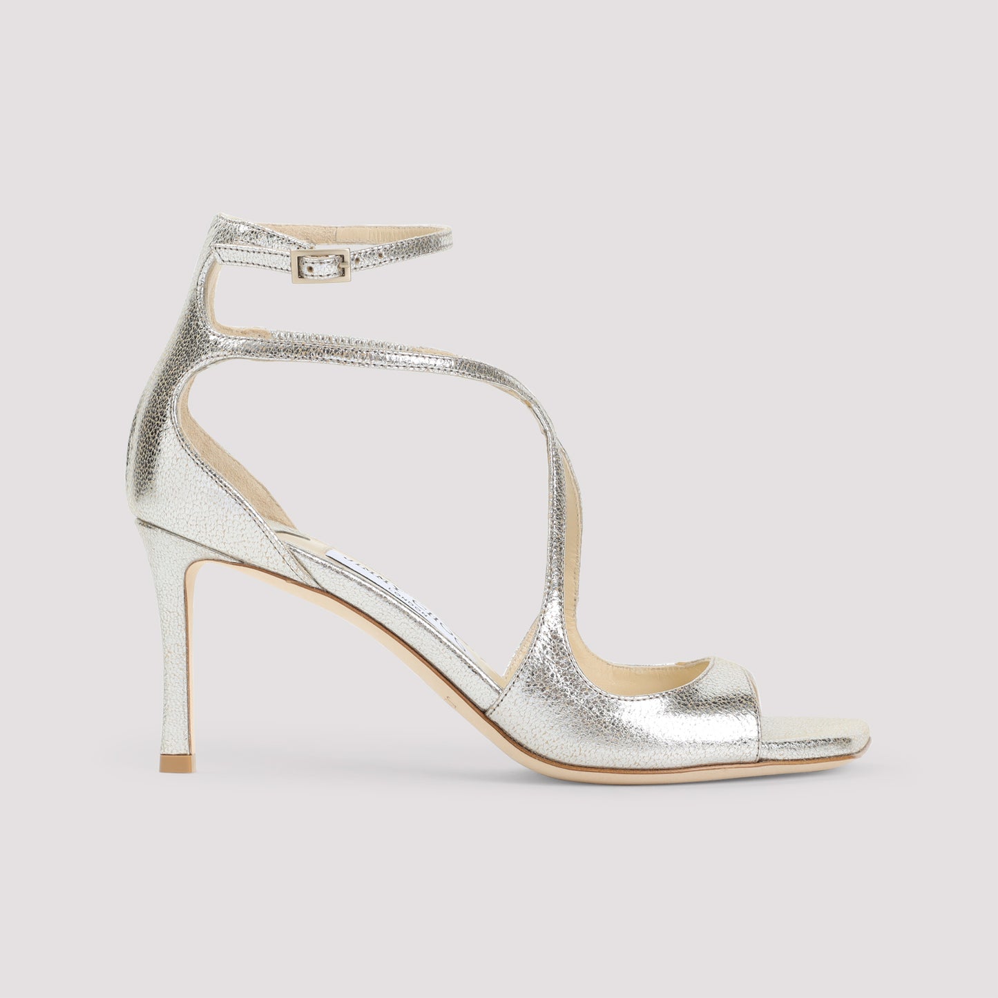 Jimmy Choo Leather Glitter Azia 75 Sandals