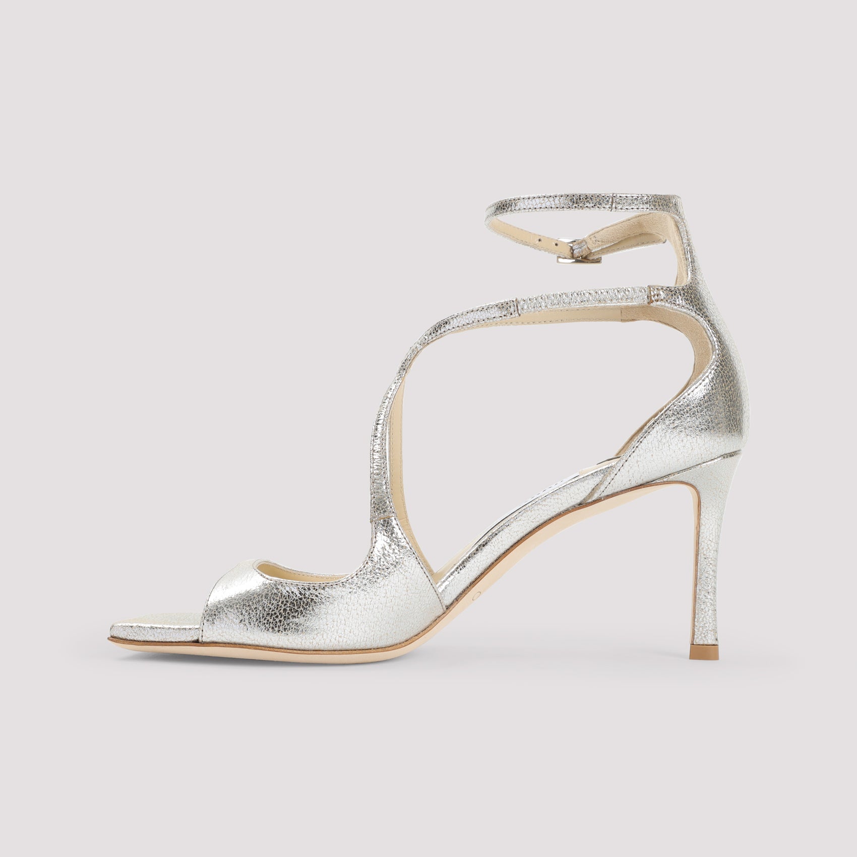 Jimmy Choo Leather Glitter Azia 75 Sandals