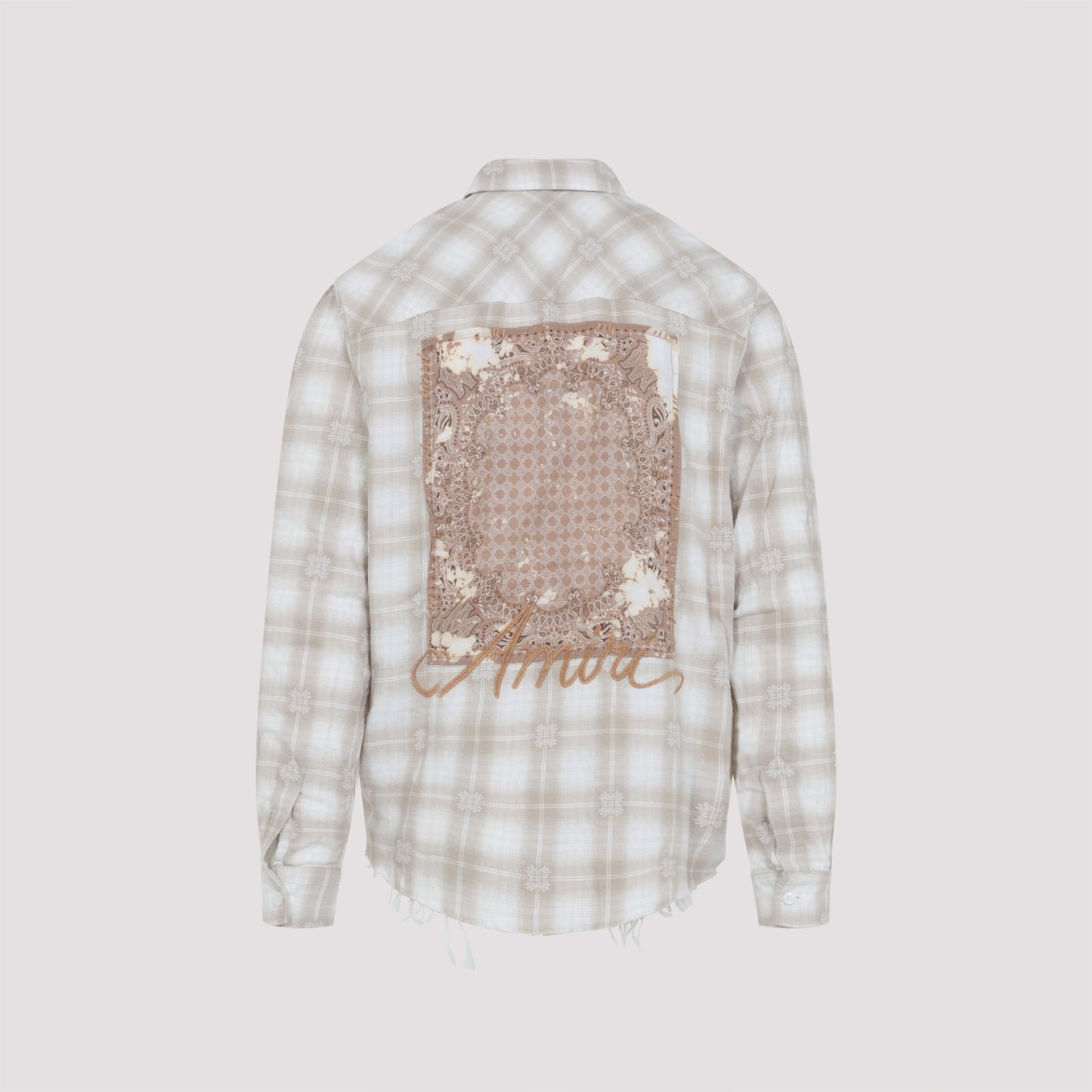 Amiri Bleach Patch Flannel Bandana Shirt