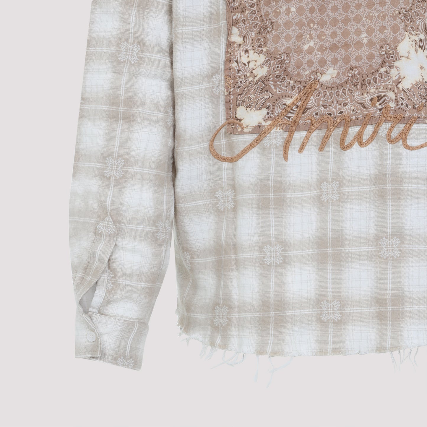 Amiri Bleach Patch Flannel Bandana Shirt