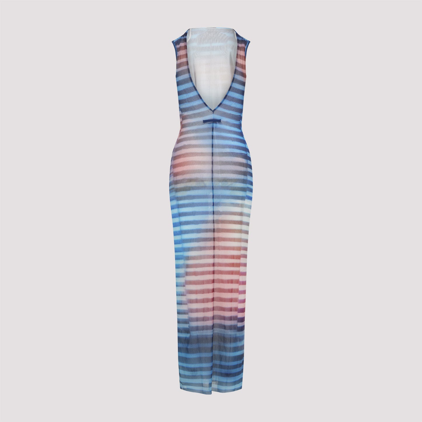 Jean Paul Gaultier Mesh Printed "Air" Long Dress