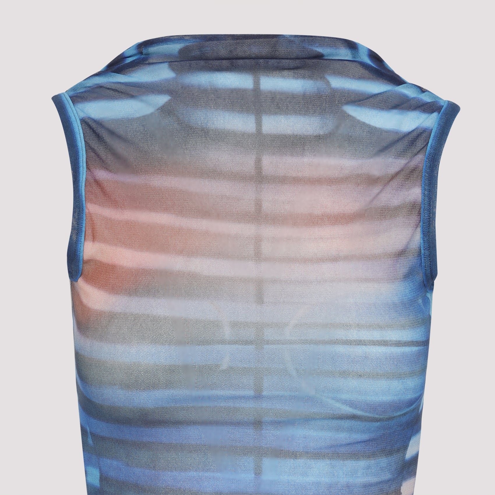 Jean Paul Gaultier Mesh Printed "Air" Long Dress